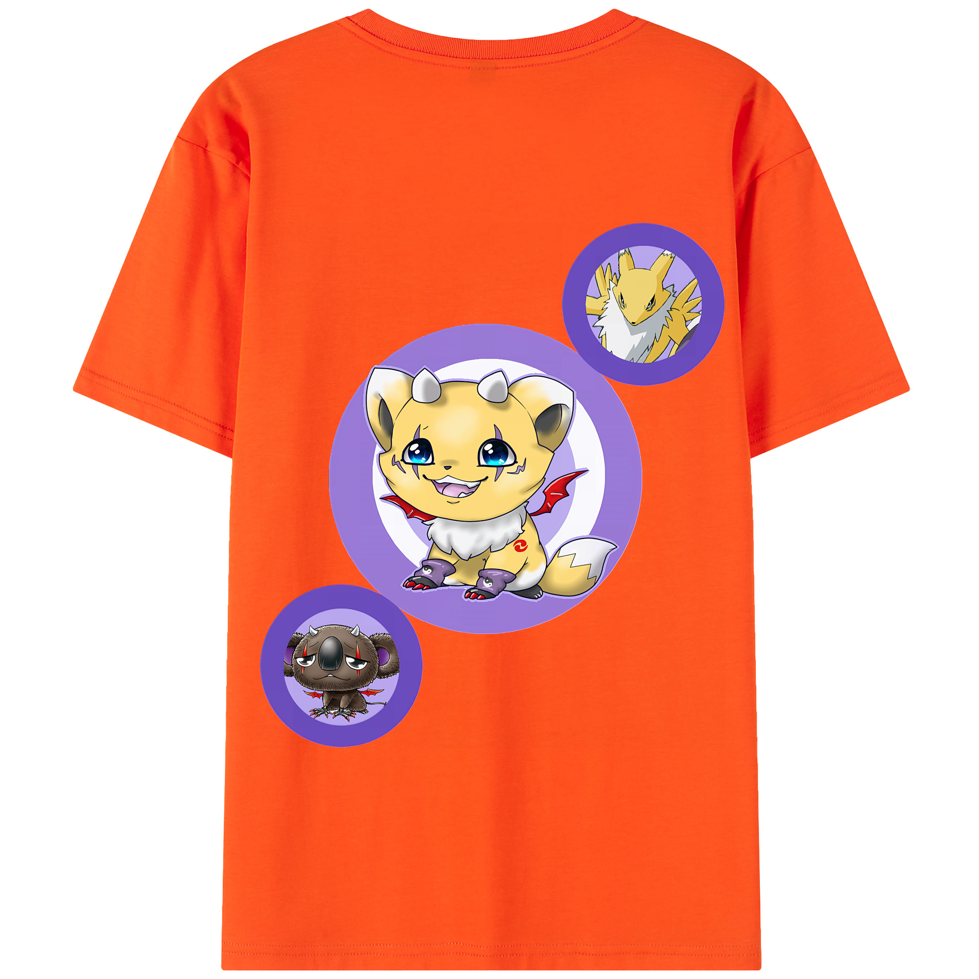 （画像用） Digimon デジタルモンスター/デジモン 綿100％半袖Tシャツ（背面プリント）