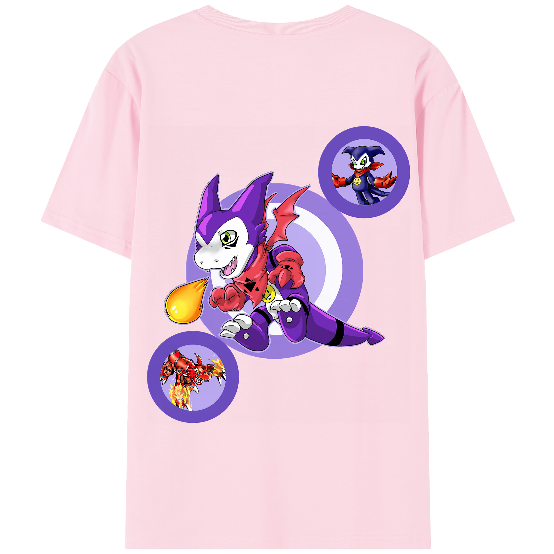 （画像用） Digimon デジタルモンスター/デジモン 綿100％半袖Tシャツ（背面プリント）