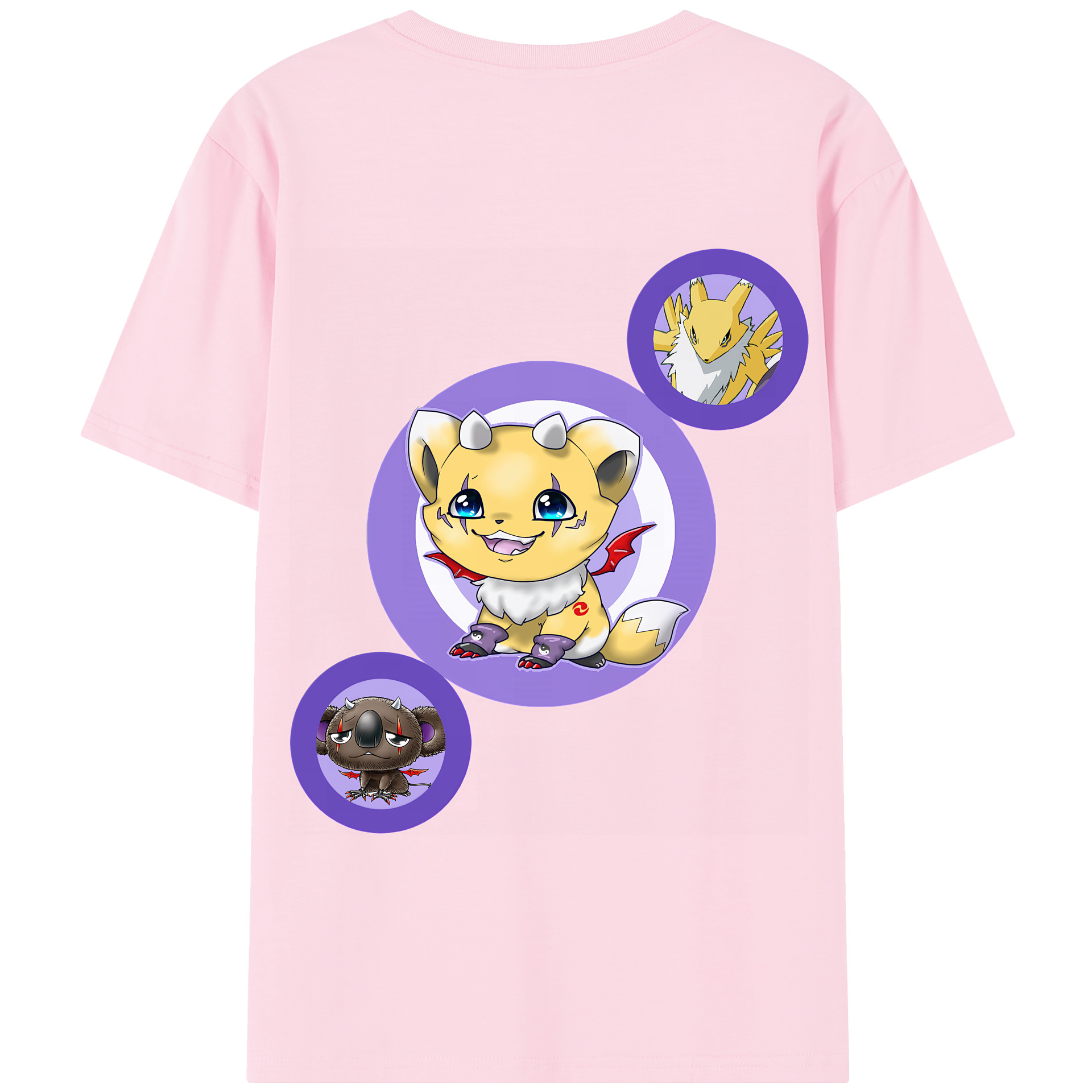 （画像用） Digimon デジタルモンスター/デジモン 綿100％半袖Tシャツ（背面プリント）