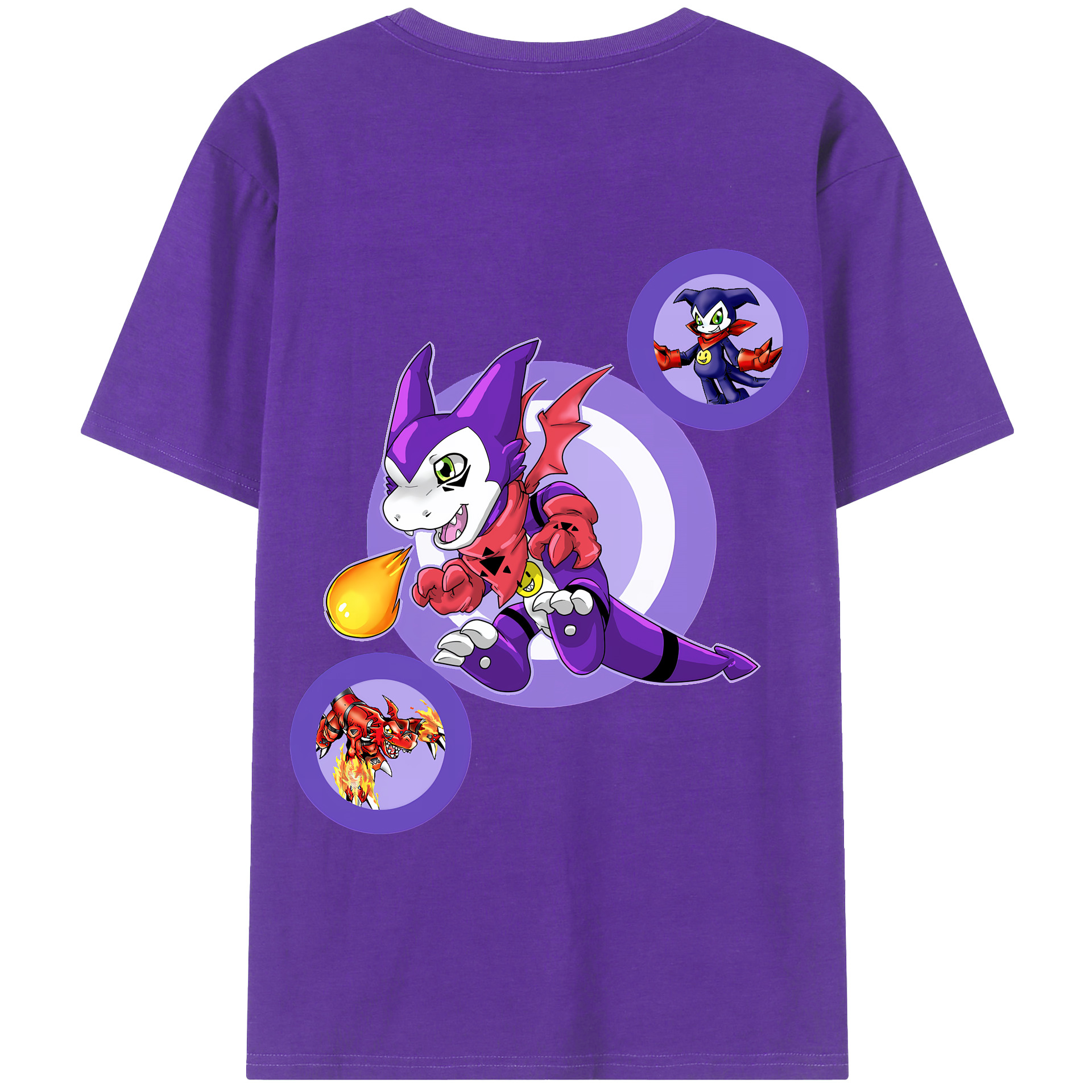 （画像用） Digimon デジタルモンスター/デジモン 綿100％半袖Tシャツ（背面プリント）