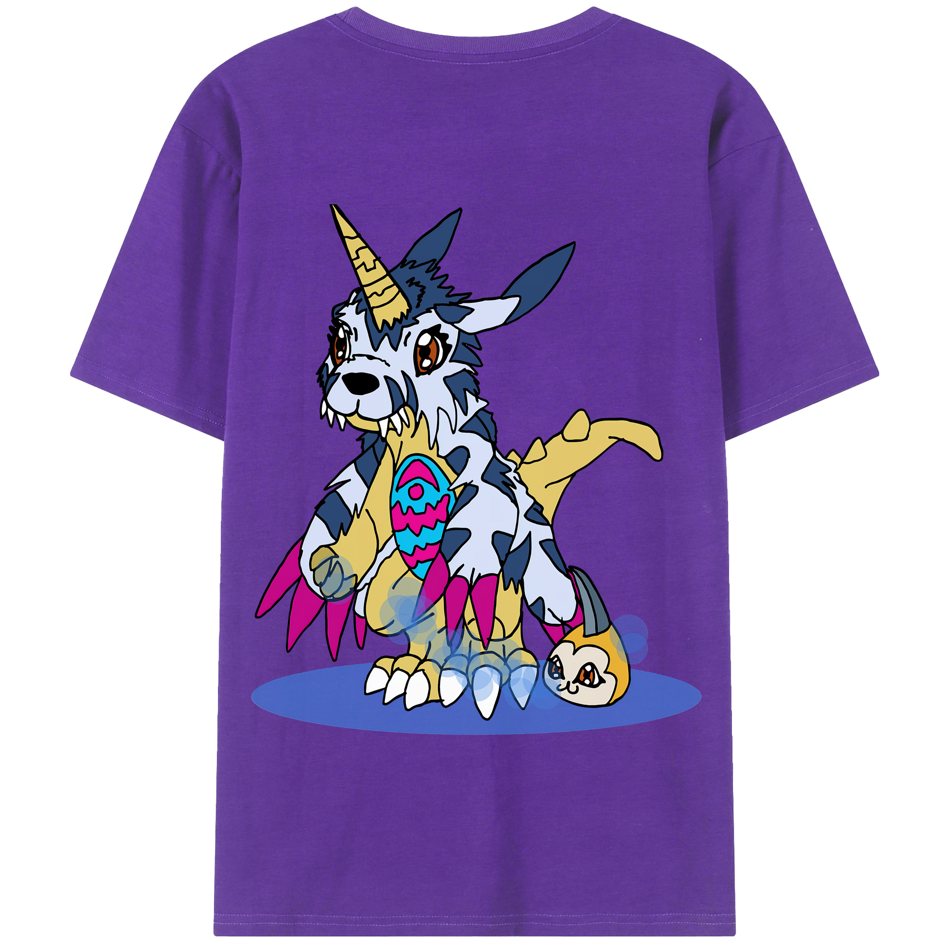 （画像用） Digimon デジタルモンスター/デジモン 綿100％半袖Tシャツ（背面プリント）