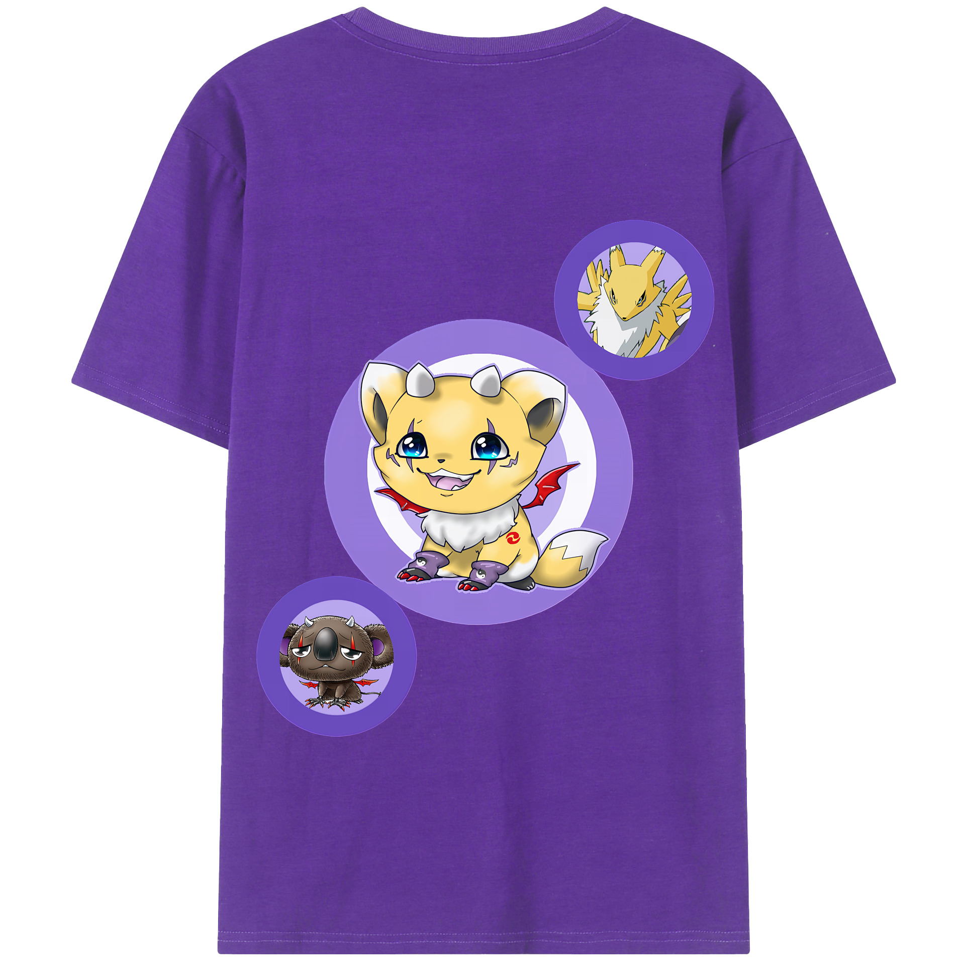 （画像用） Digimon デジタルモンスター/デジモン 綿100％半袖Tシャツ（背面プリント）