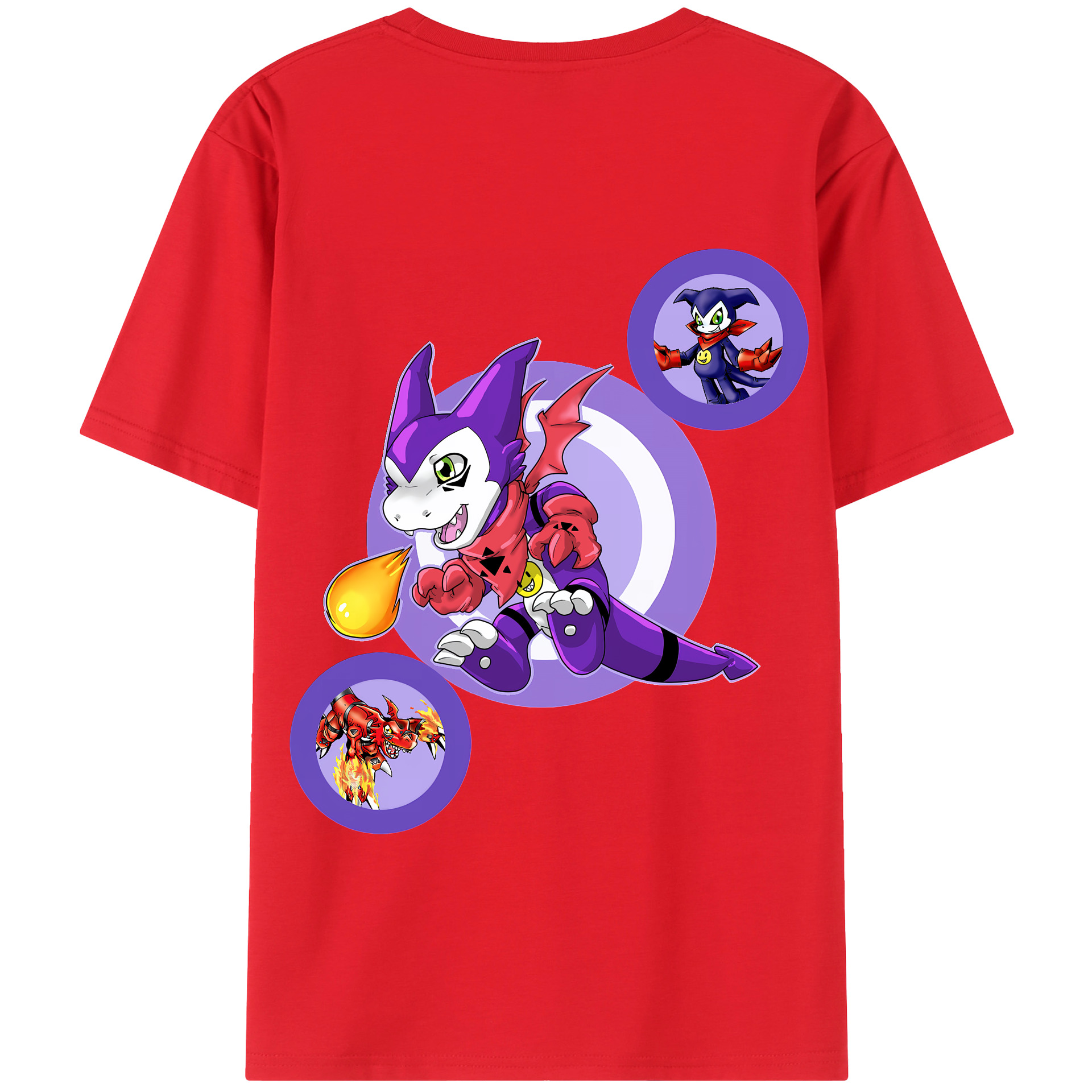 （画像用） Digimon デジタルモンスター/デジモン 綿100％半袖Tシャツ（背面プリント）