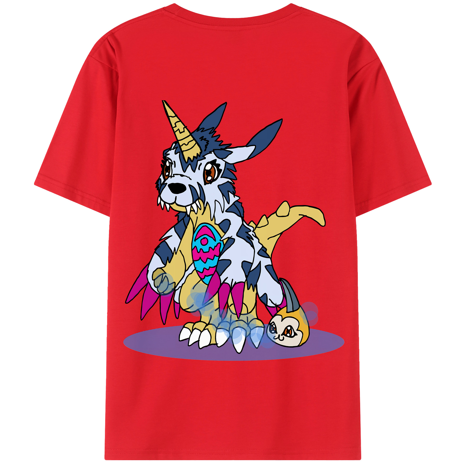 （画像用） Digimon デジタルモンスター/デジモン 綿100％半袖Tシャツ（背面プリント）