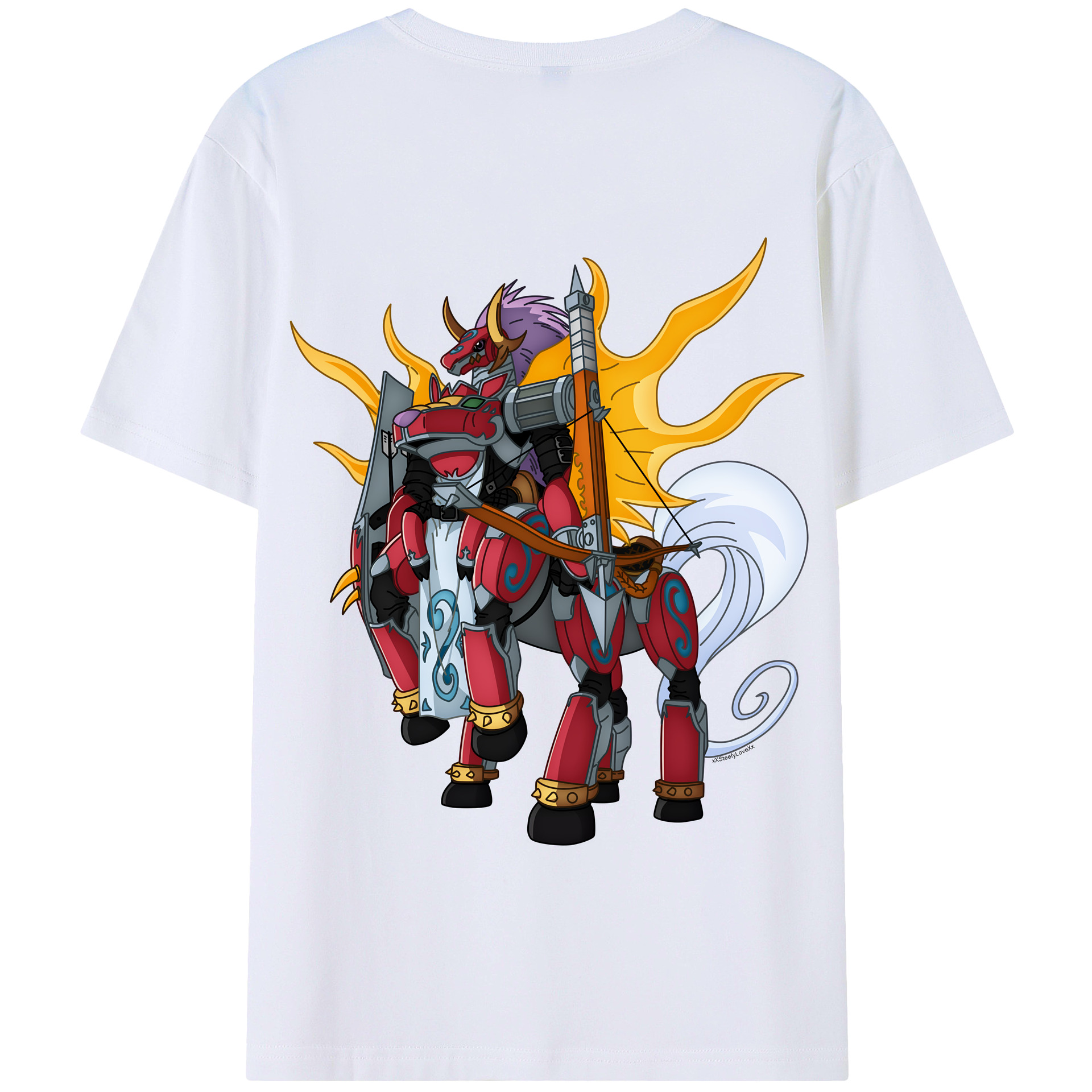 （画像用） Digimon デジタルモンスター/デジモン 綿100％半袖Tシャツ（背面プリント）