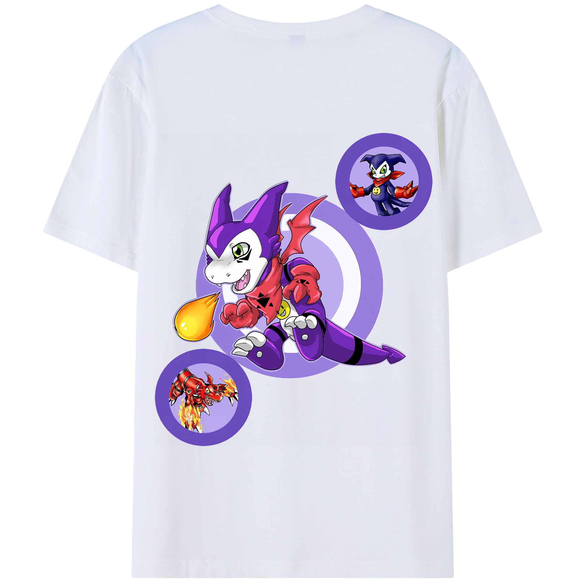 （画像用） Digimon デジタルモンスター/デジモン 綿100％半袖Tシャツ（背面プリント）