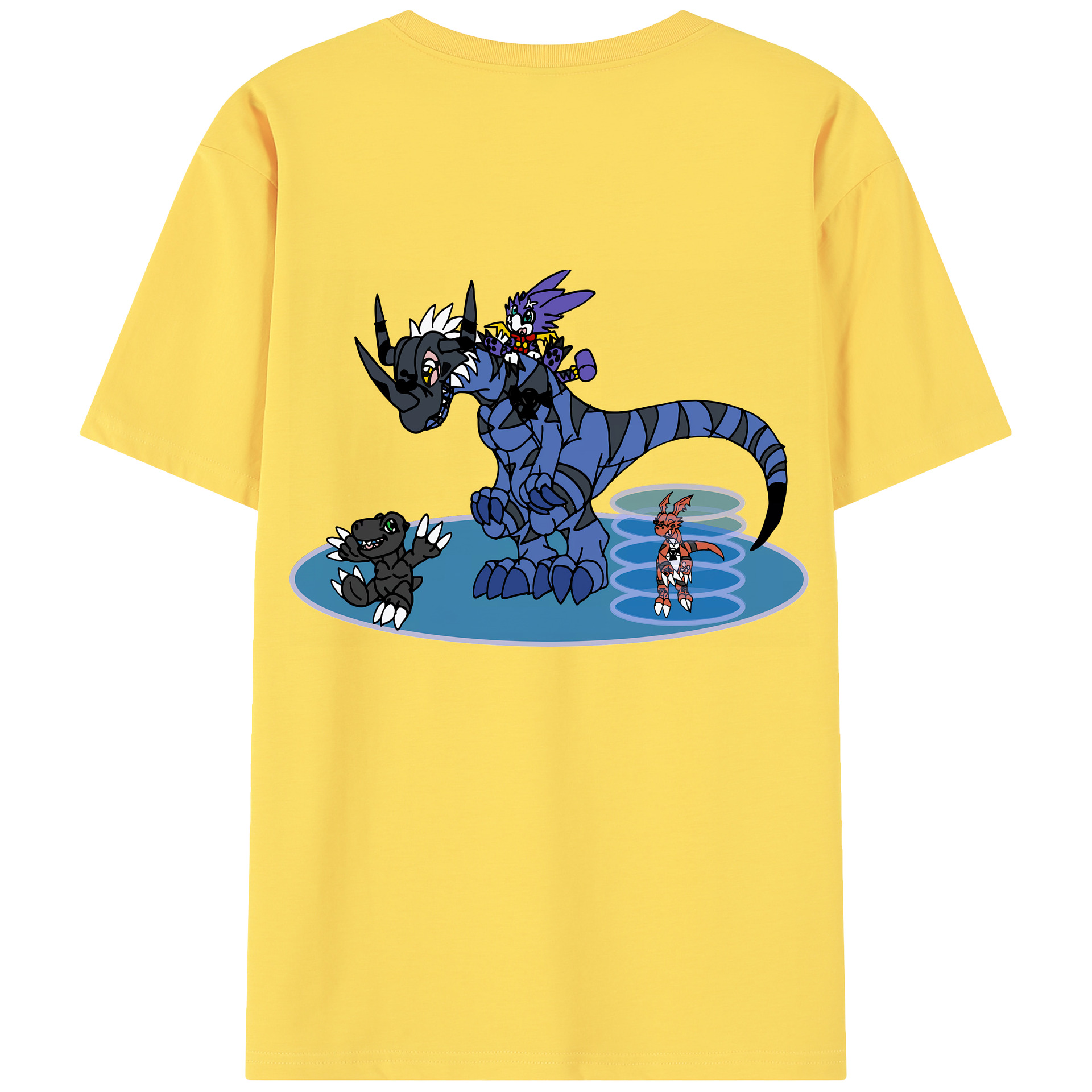 （画像用） Digimon デジタルモンスター/デジモン 綿100％半袖Tシャツ（背面プリント）