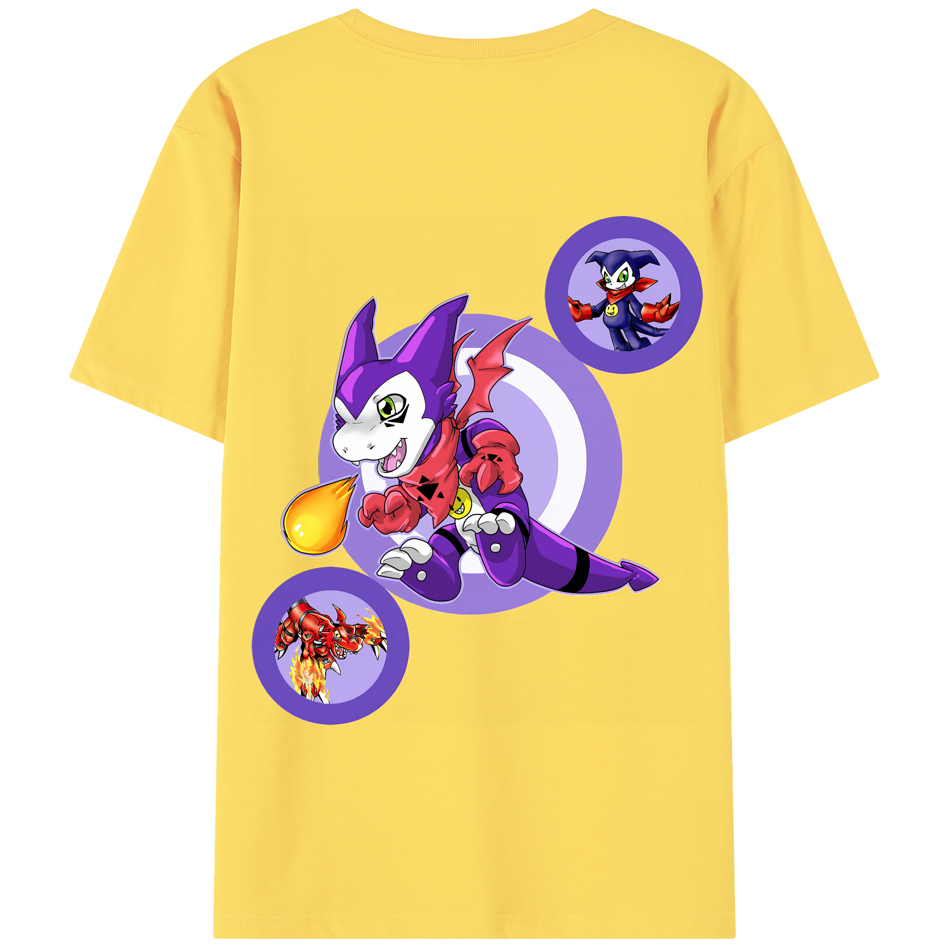 （画像用） Digimon デジタルモンスター/デジモン 綿100％半袖Tシャツ（背面プリント）
