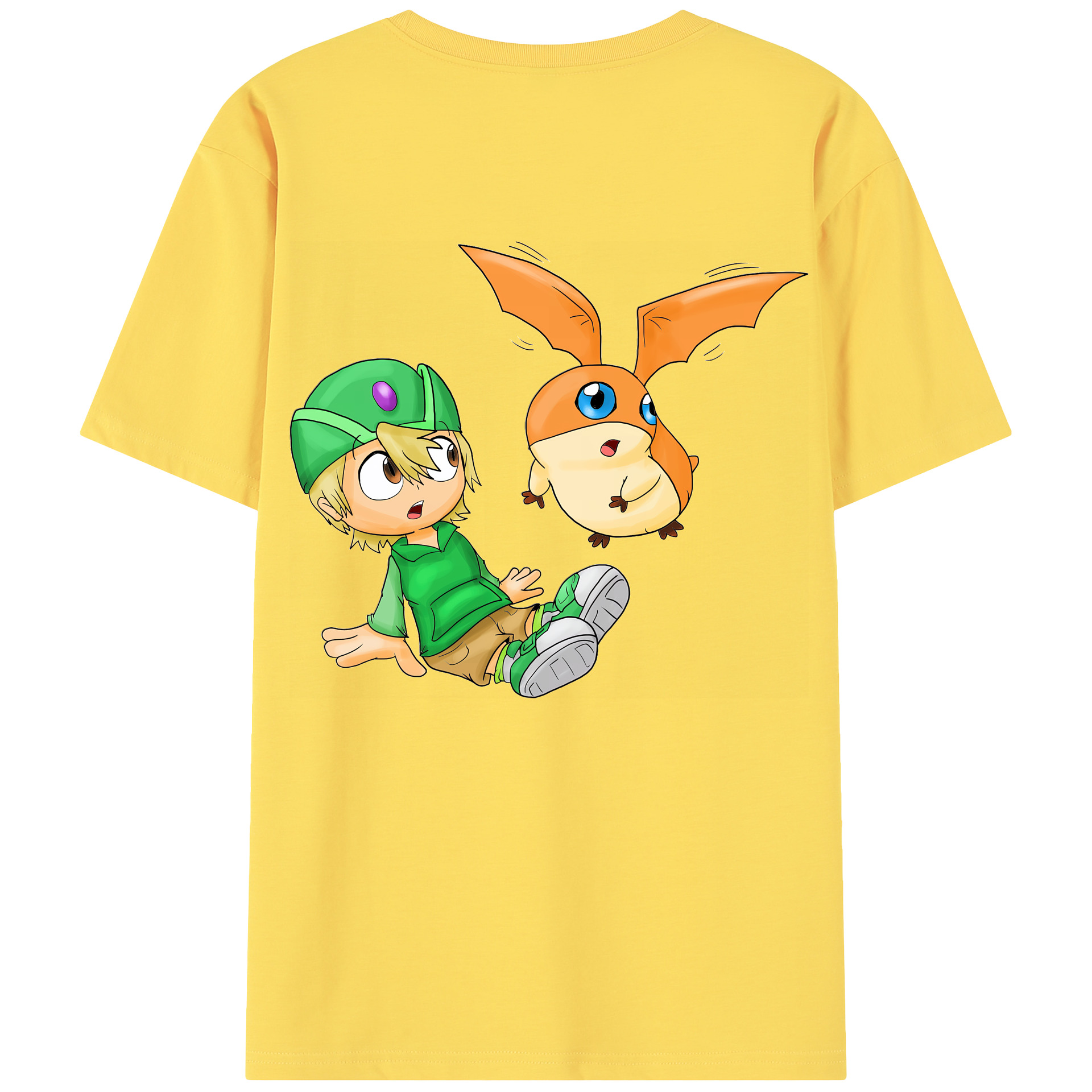 （画像用） Digimon デジタルモンスター/デジモン 綿100％半袖Tシャツ（背面プリント）