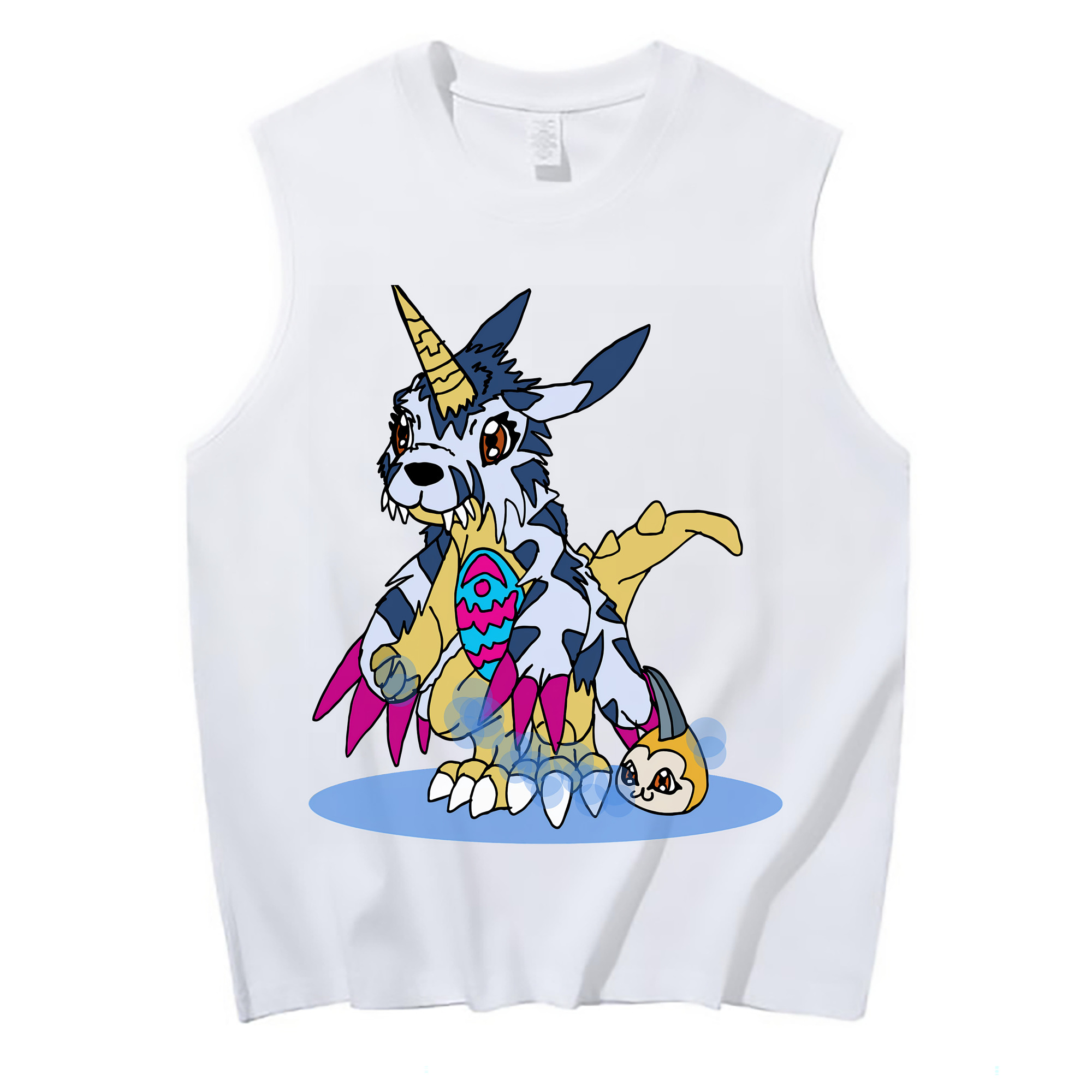 （画像用） Digimon デジタルモンスター/デジモン コットン100％タンクトップ（フロントプリント）