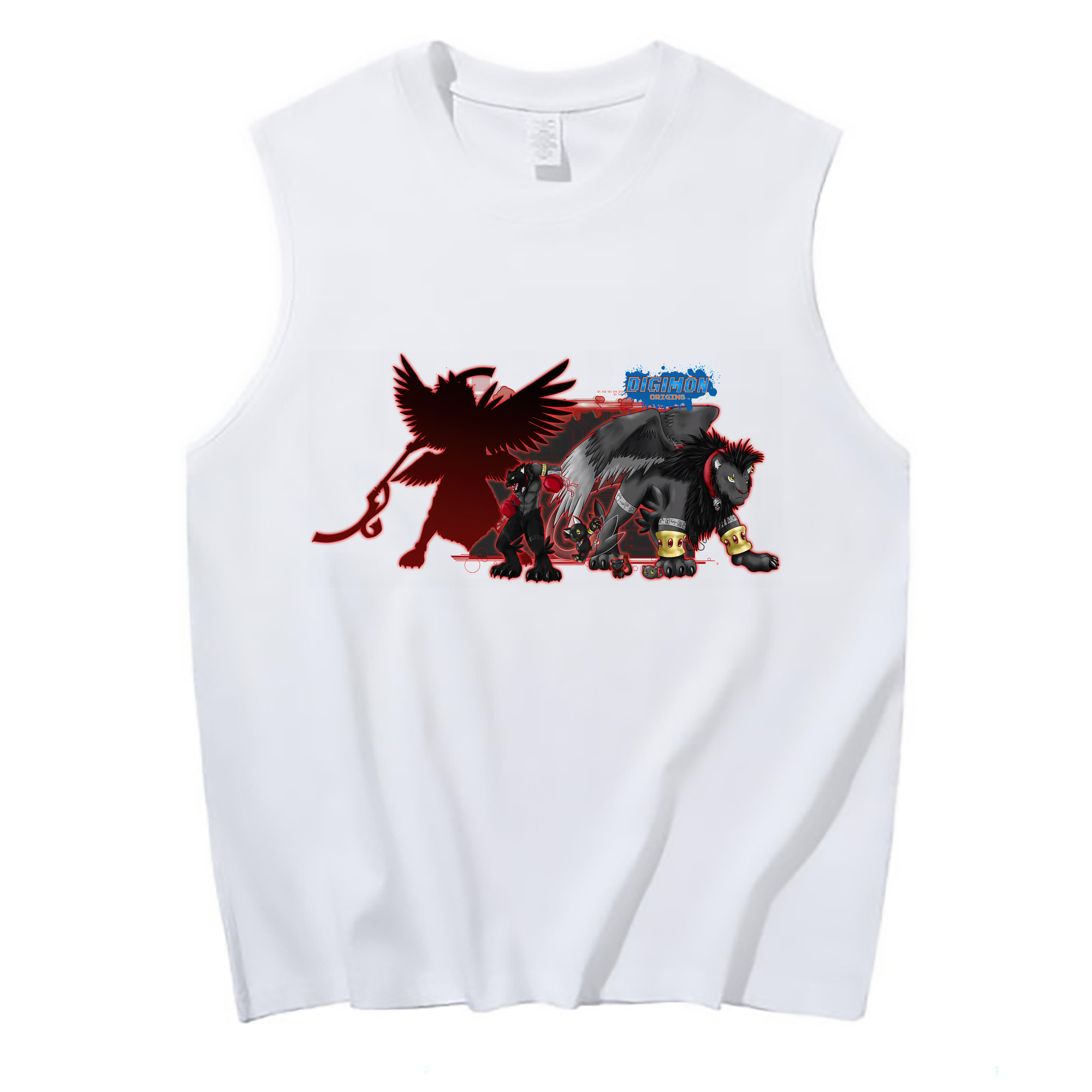 （画像用） Digimon デジタルモンスター/デジモン コットン100％タンクトップ（フロントプリント）