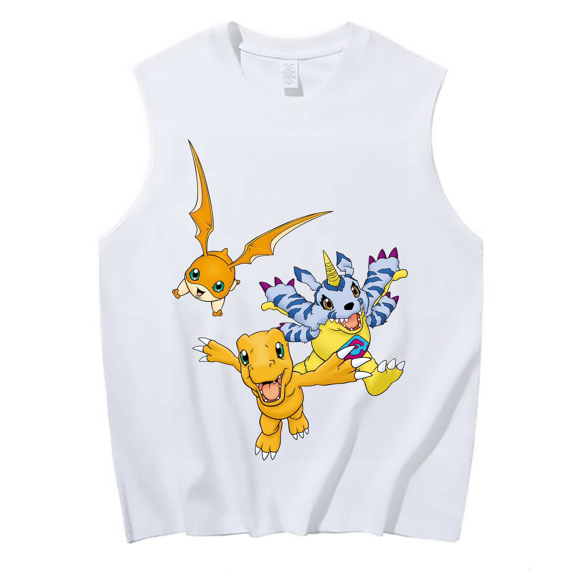 （画像用） Digimon デジタルモンスター/デジモン コットン100％タンクトップ（フロントプリント）