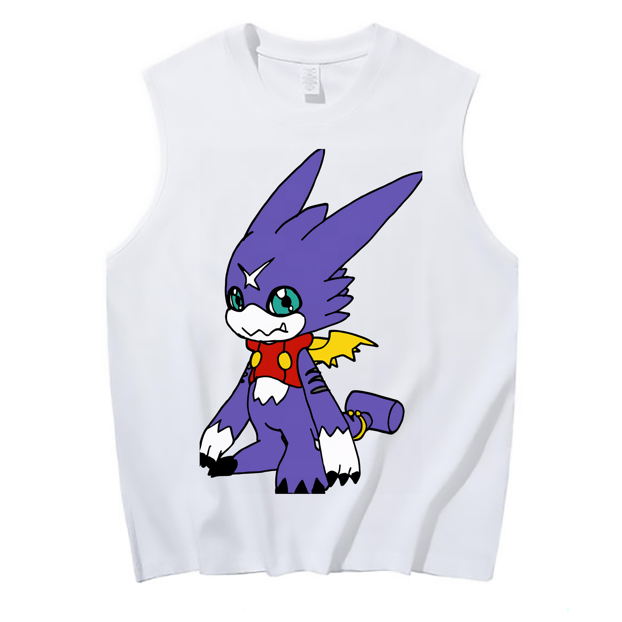 （画像用） Digimon デジタルモンスター/デジモン コットン100％タンクトップ（フロントプリント）