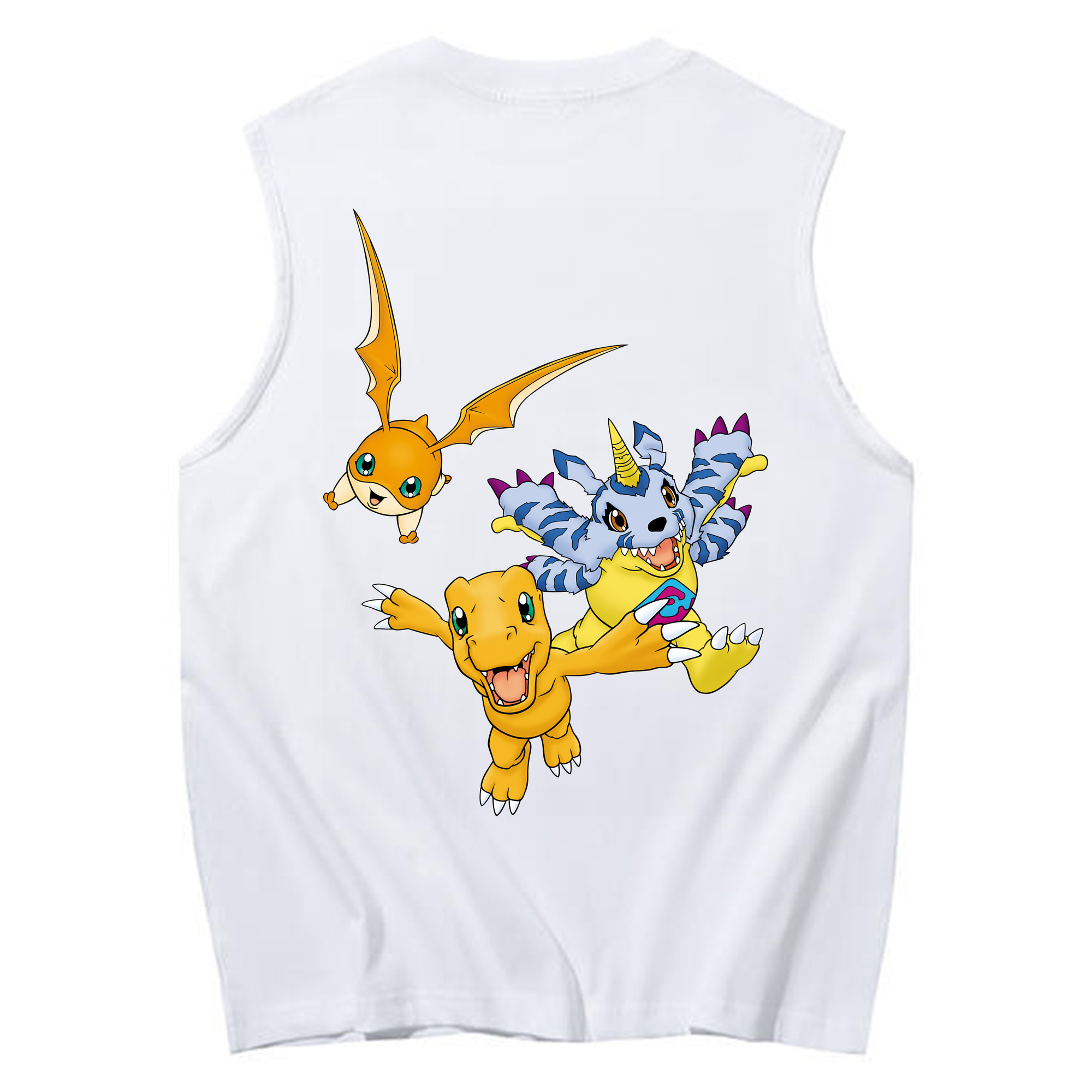 （画像用） Digimon デジタルモンスター/デジモン コットン100％タンクトップ（背面プリント）