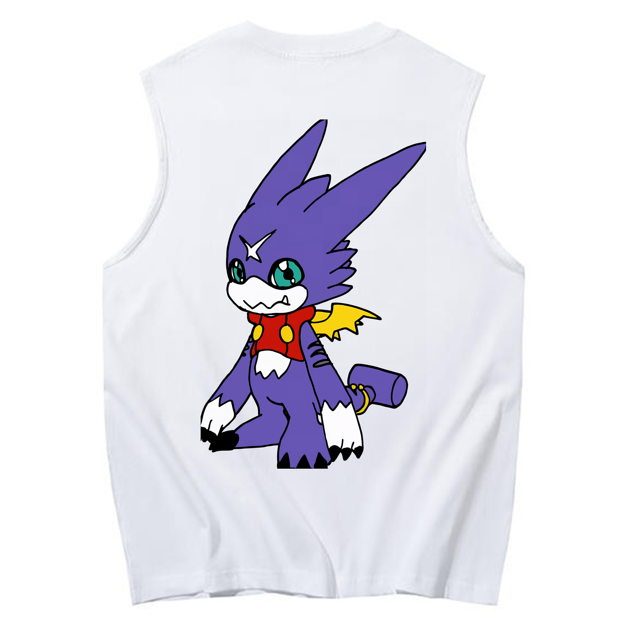 （画像用） Digimon デジタルモンスター/デジモン コットン100％タンクトップ（背面プリント）