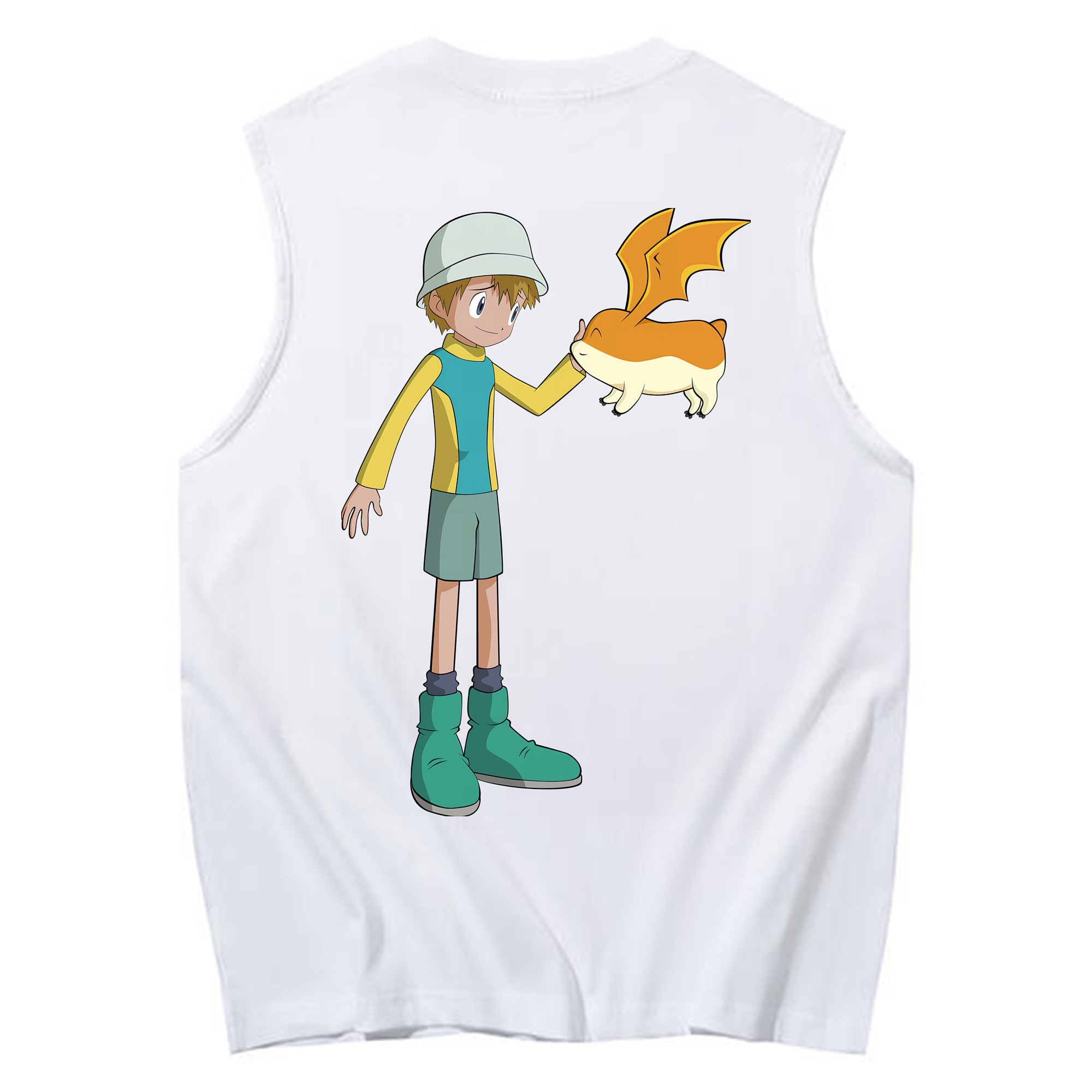 （画像用） Digimon デジタルモンスター/デジモン コットン100％タンクトップ（背面プリント）