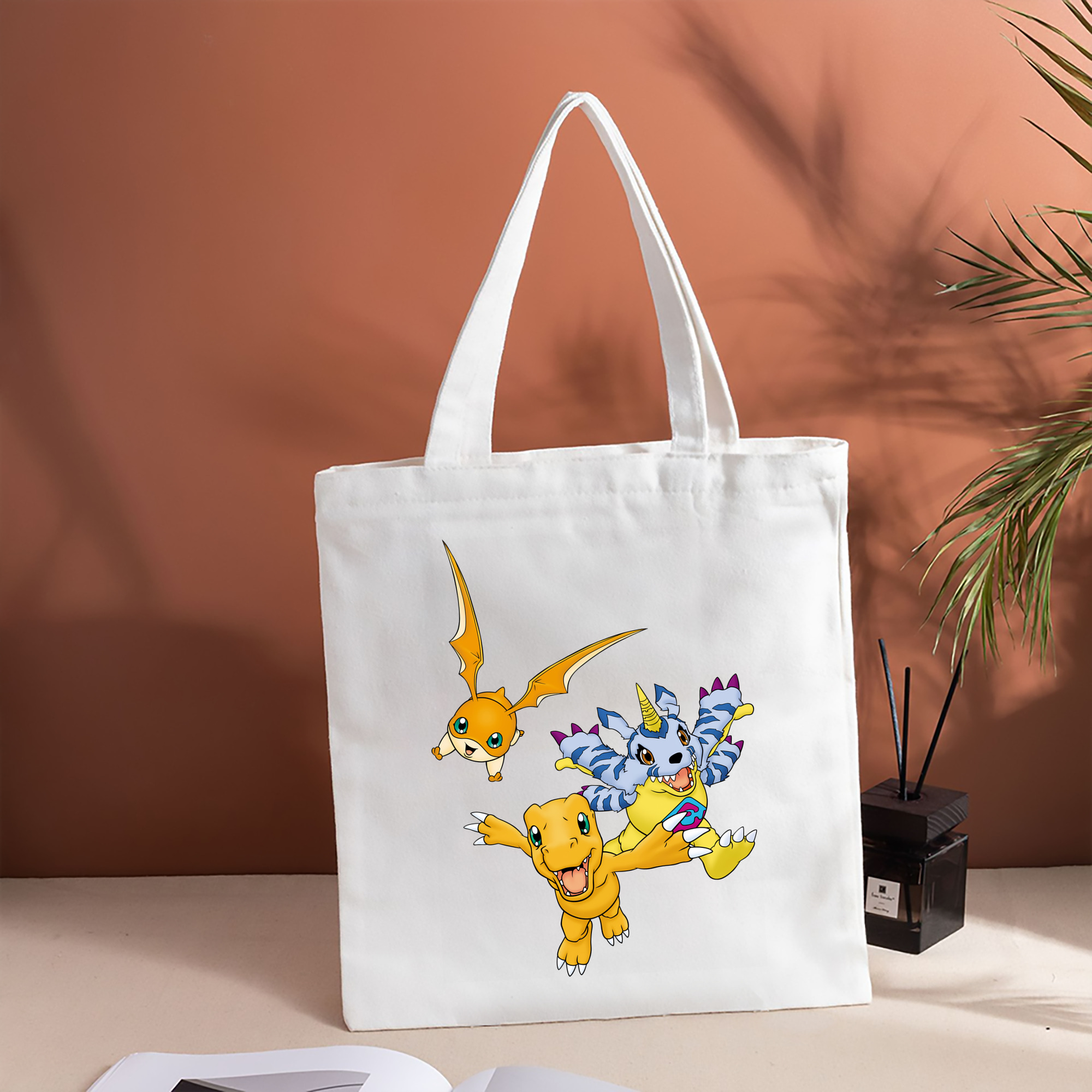 Digimon デジタルモンスター/デジモン 縦型キャンバス生地手提げバッグ　トートバッグ