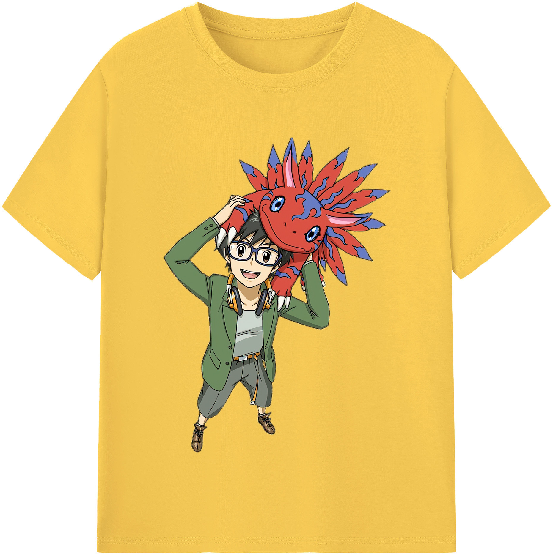 （画像用） Digimon デジタルモンスター/デジモン 綿100％半袖Tシャツ（フロントプリント）