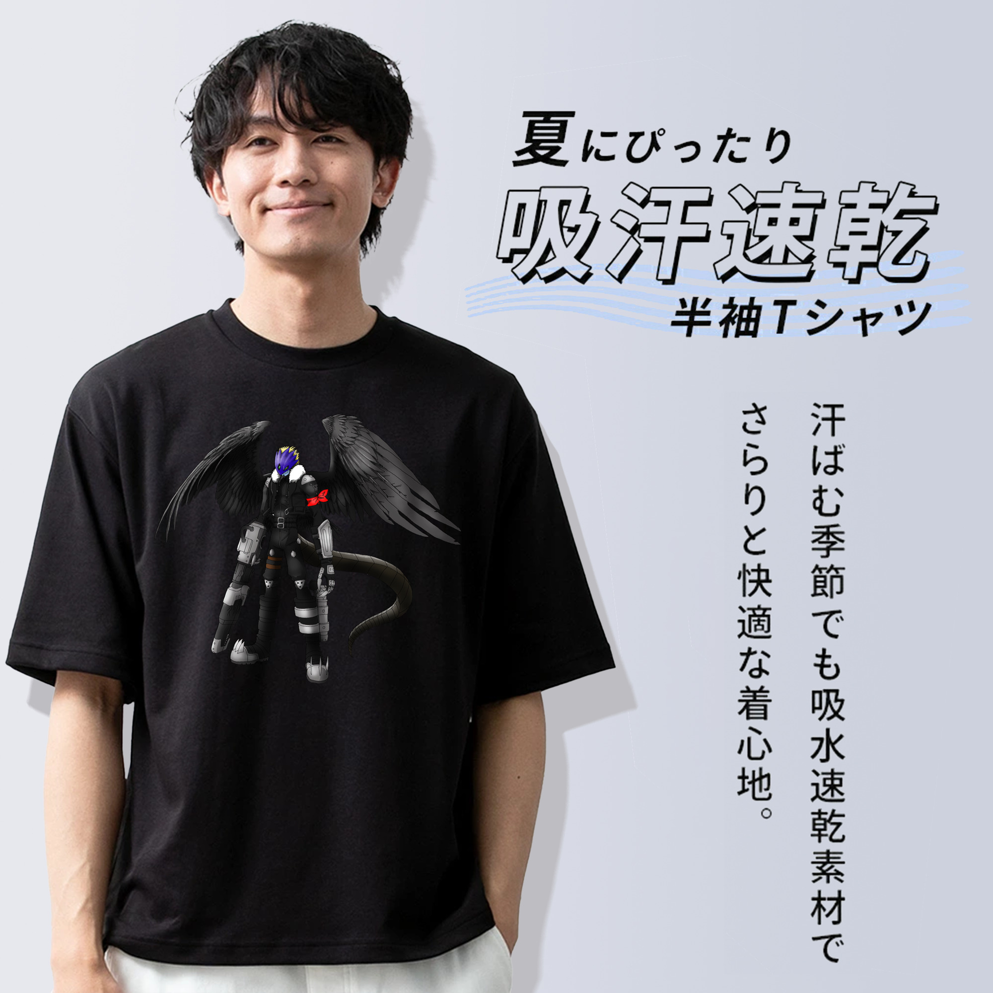 Digimon デジタルモンスター/デジモン 綿100％半袖Tシャツ（フロントプリント）