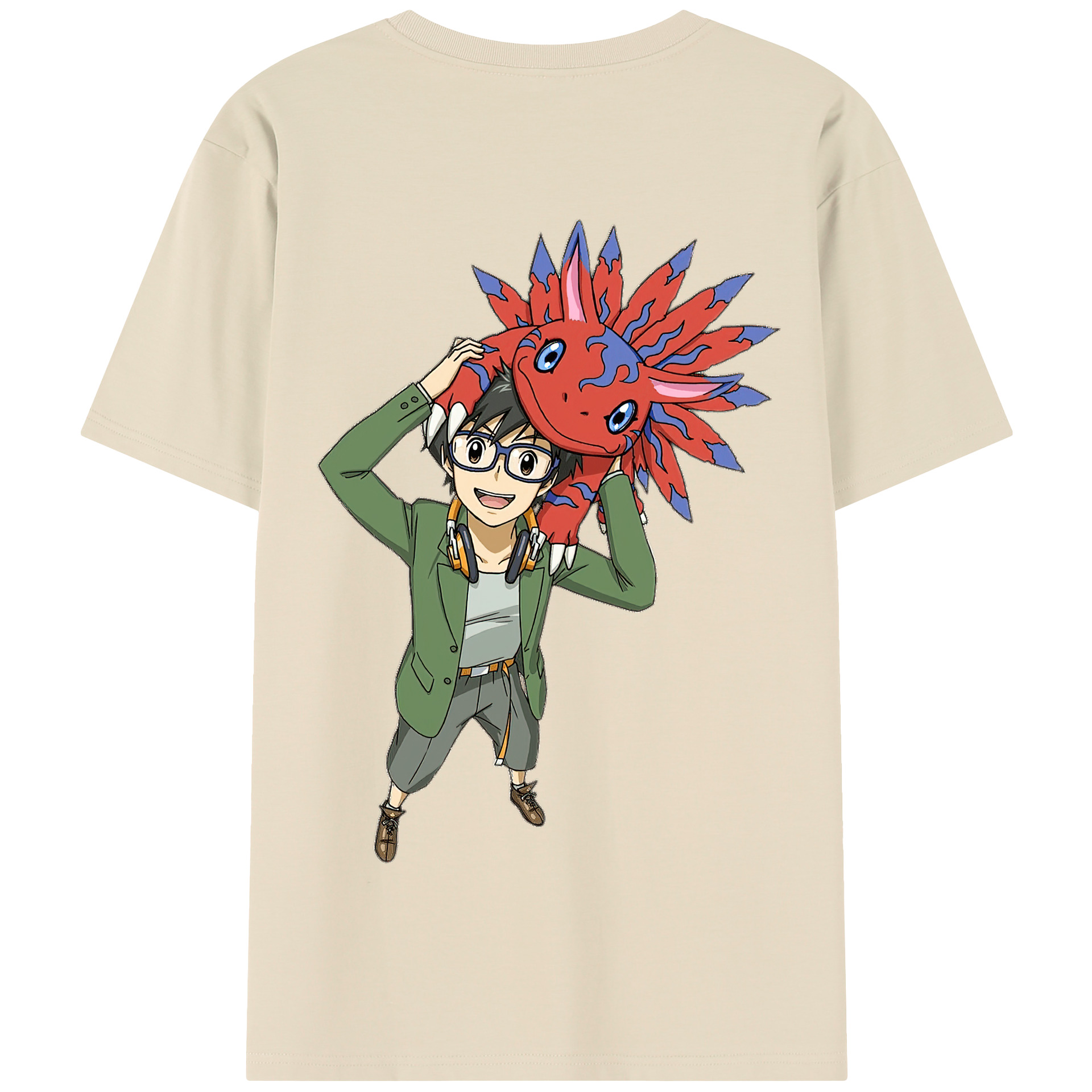（画像用） Digimon デジタルモンスター/デジモン 綿100％半袖Tシャツ（背面プリント）