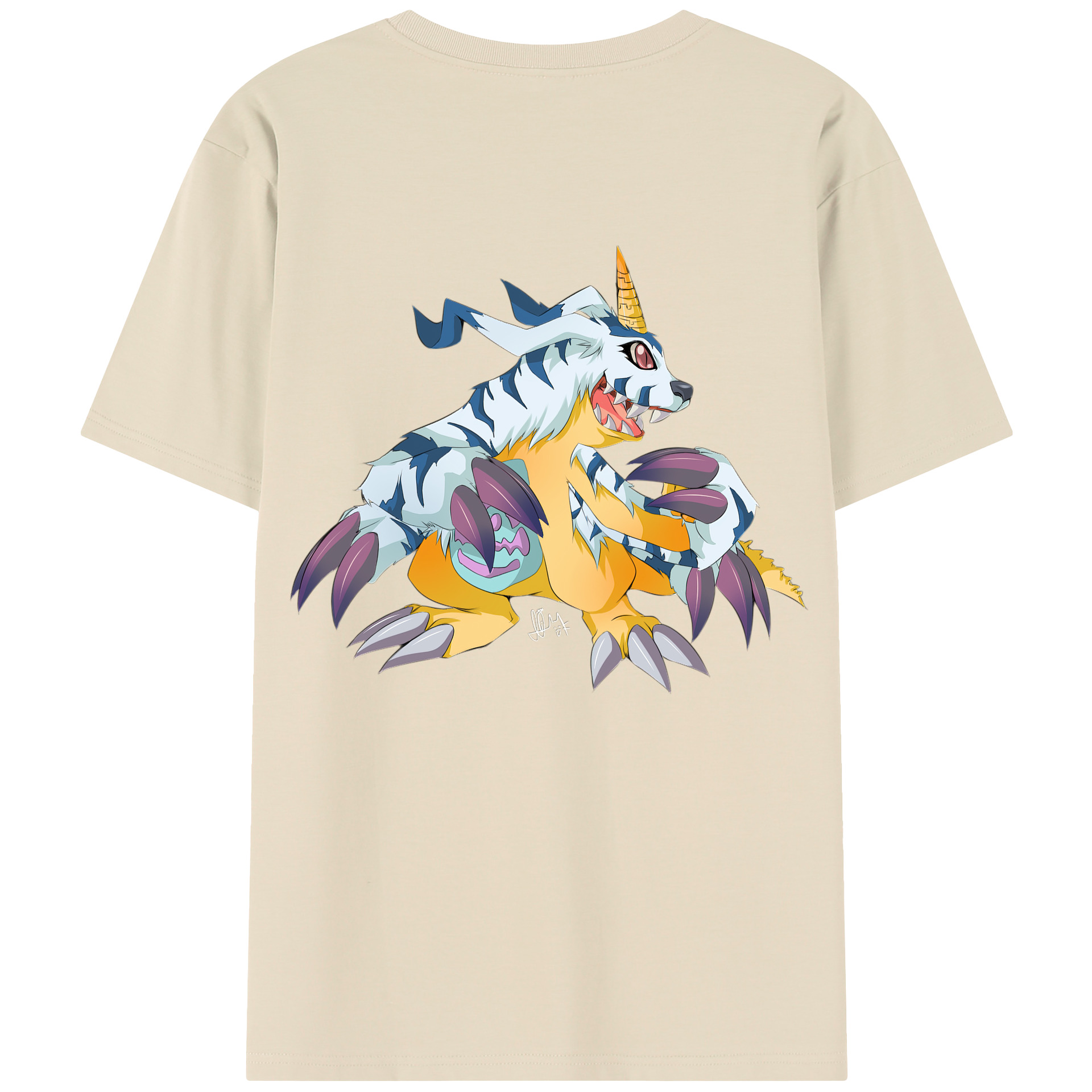 （画像用） Digimon デジタルモンスター/デジモン 綿100％半袖Tシャツ（背面プリント）