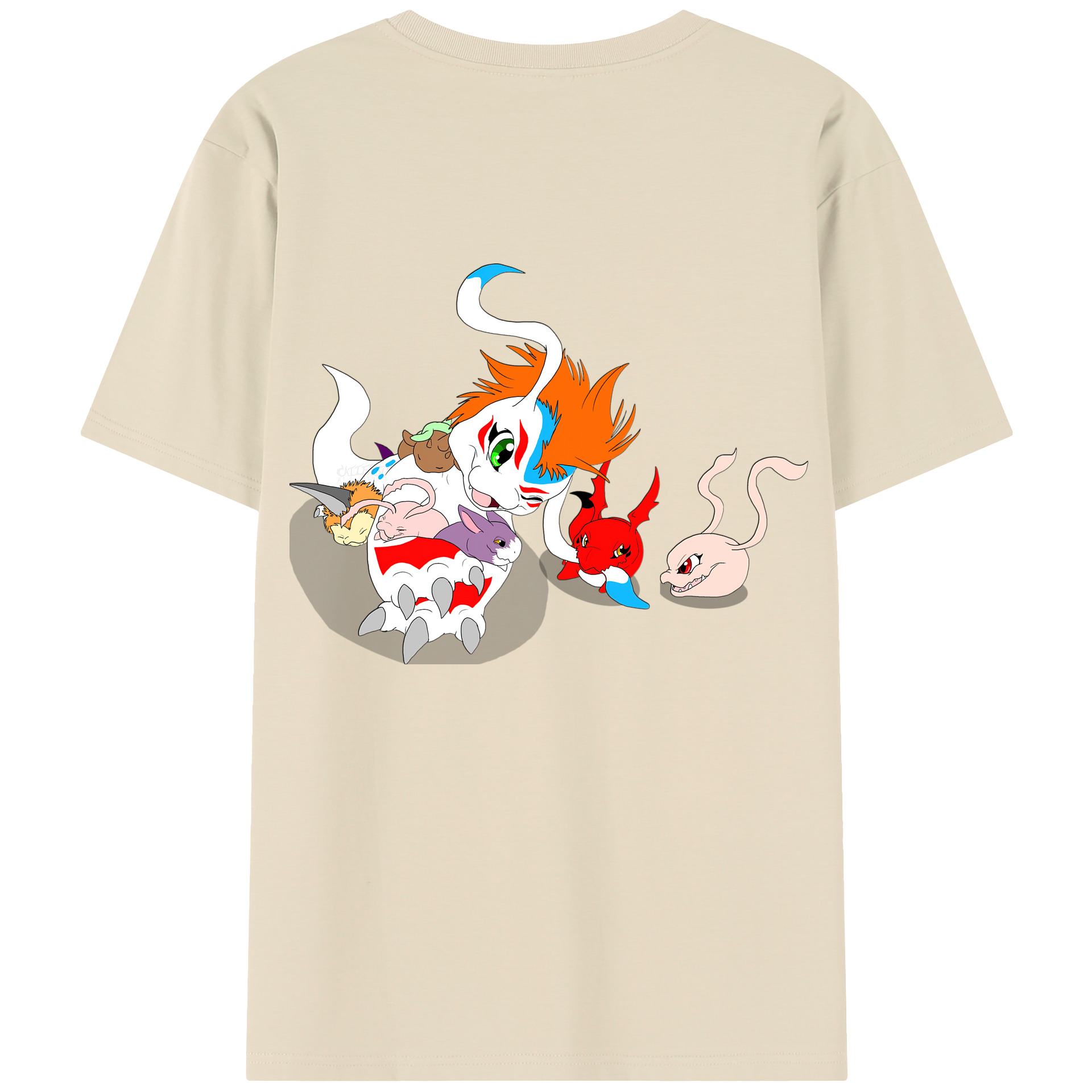 （画像用） Digimon デジタルモンスター/デジモン 綿100％半袖Tシャツ（背面プリント）