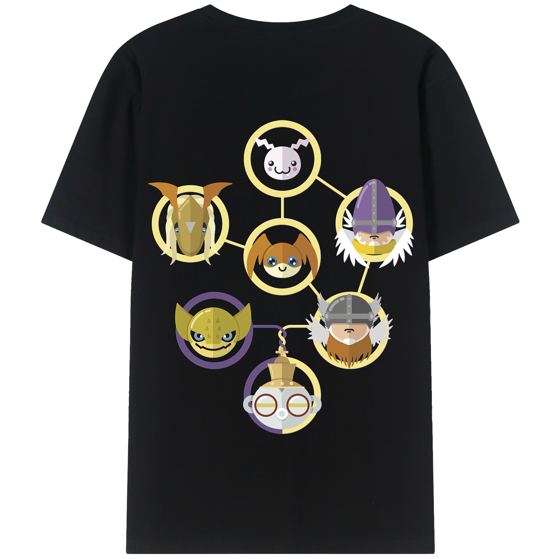 （画像用） Digimon デジタルモンスター/デジモン 綿100％半袖Tシャツ（背面プリント）