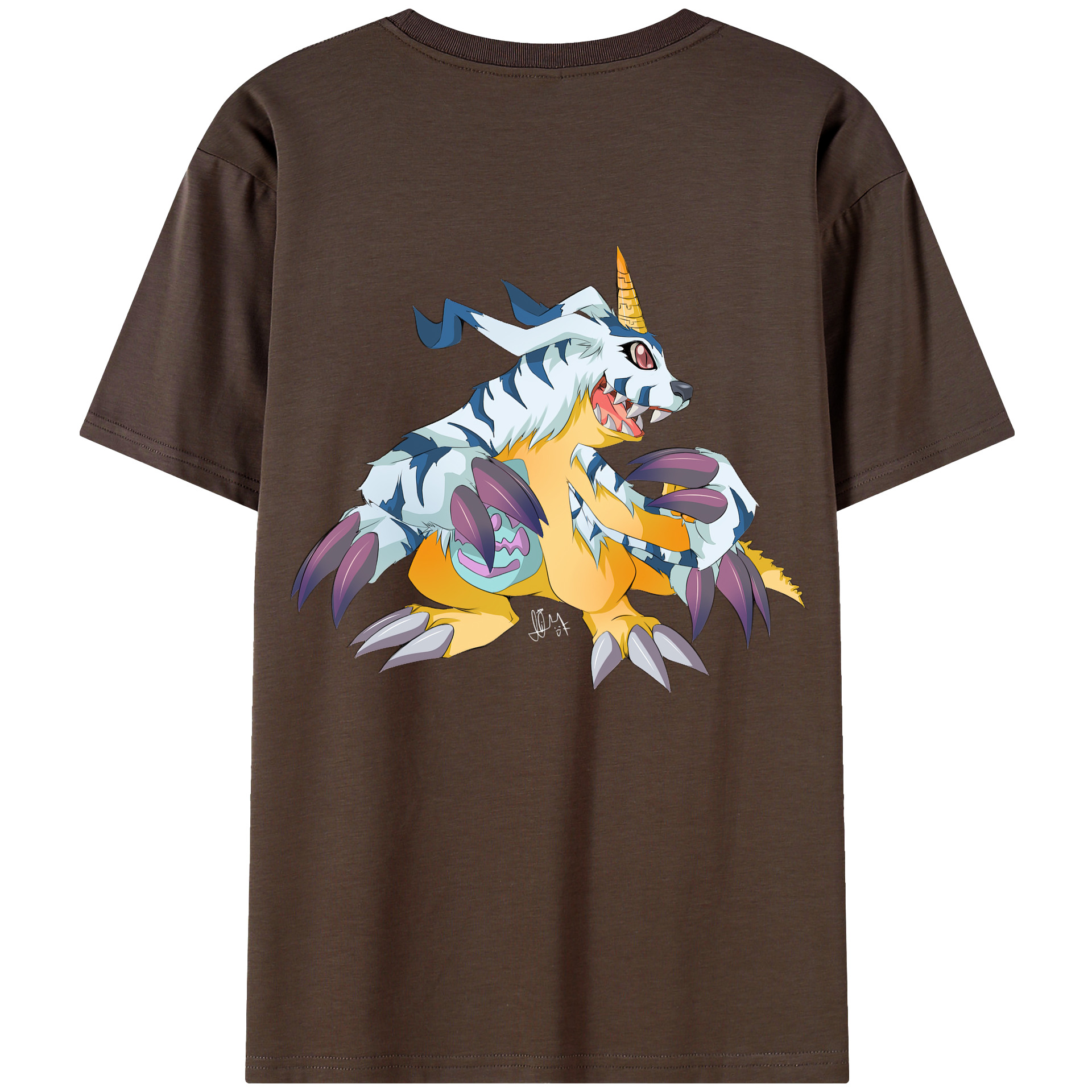 （画像用） Digimon デジタルモンスター/デジモン 綿100％半袖Tシャツ（背面プリント）