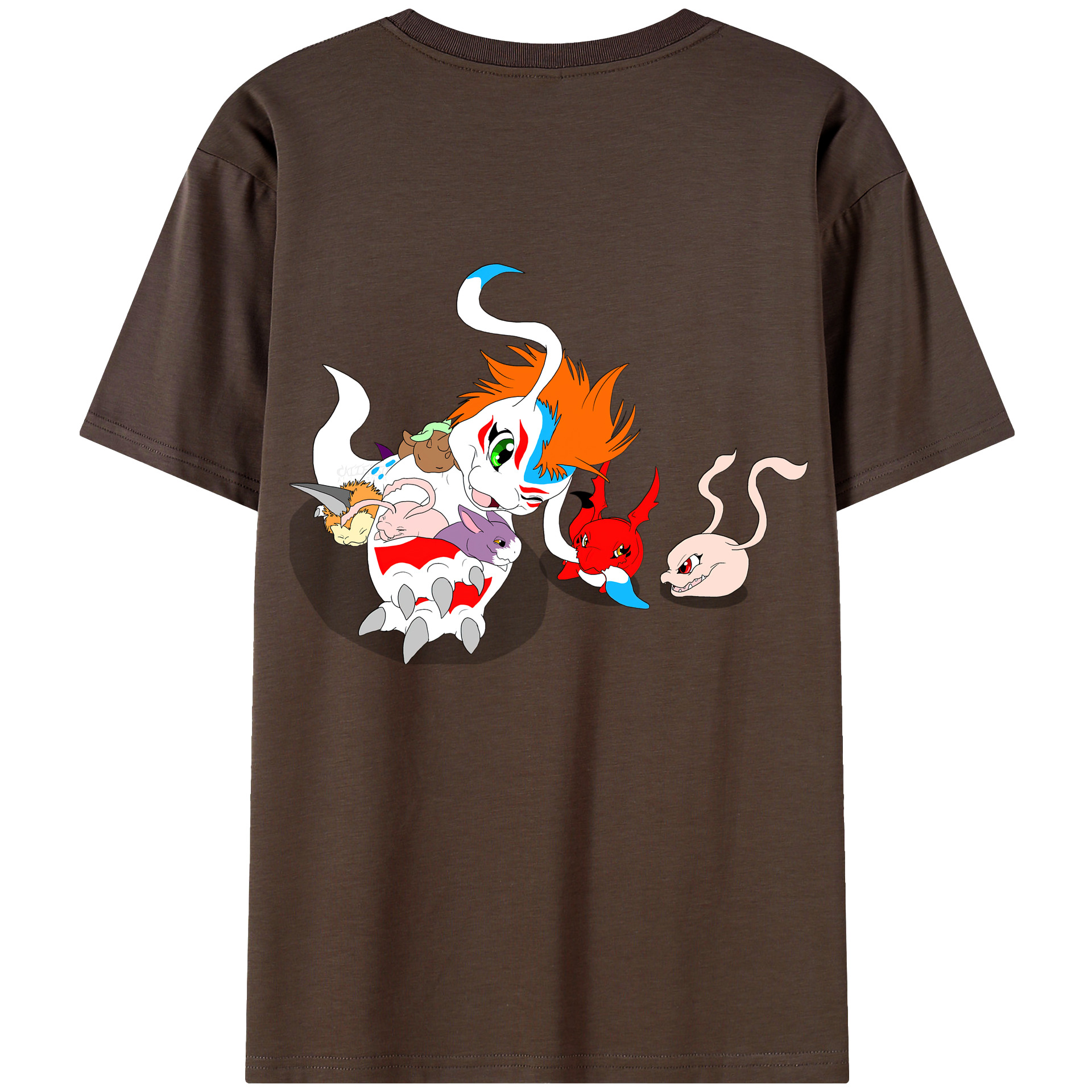 （画像用） Digimon デジタルモンスター/デジモン 綿100％半袖Tシャツ（背面プリント）