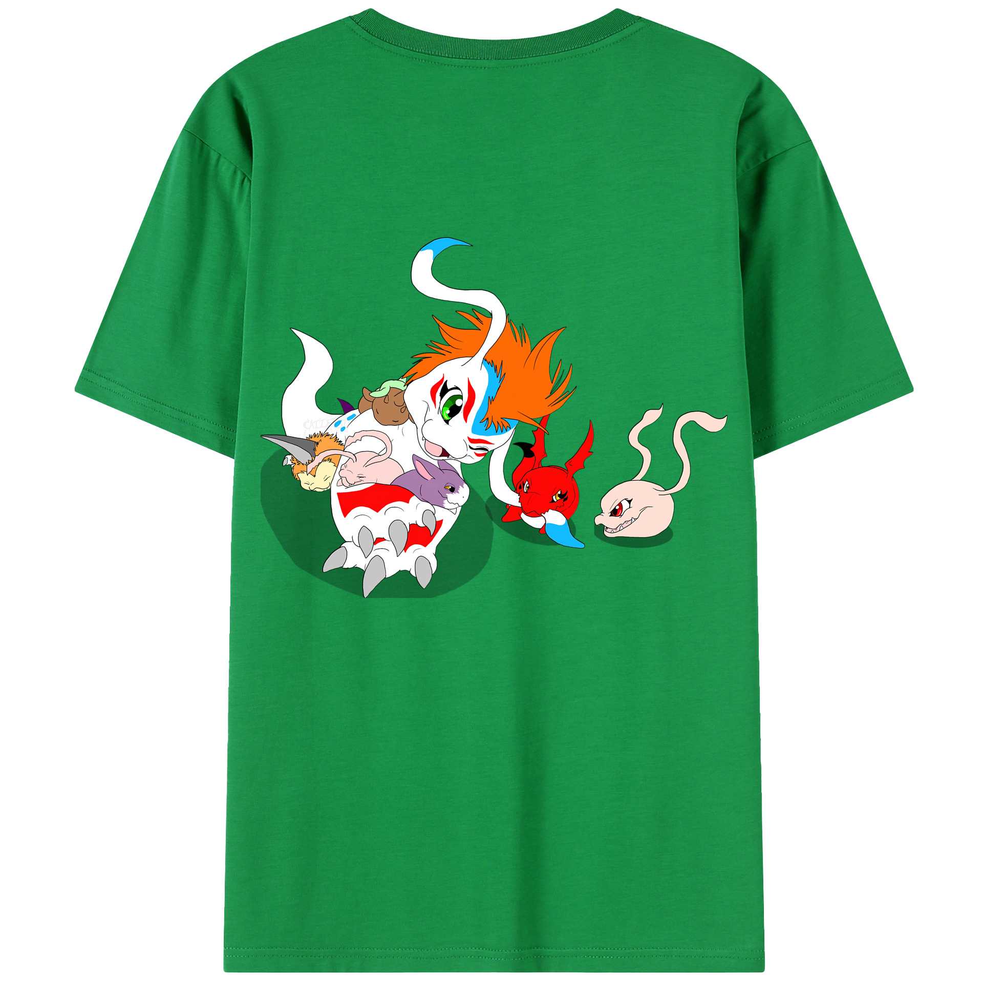 （画像用） Digimon デジタルモンスター/デジモン 綿100％半袖Tシャツ（背面プリント）