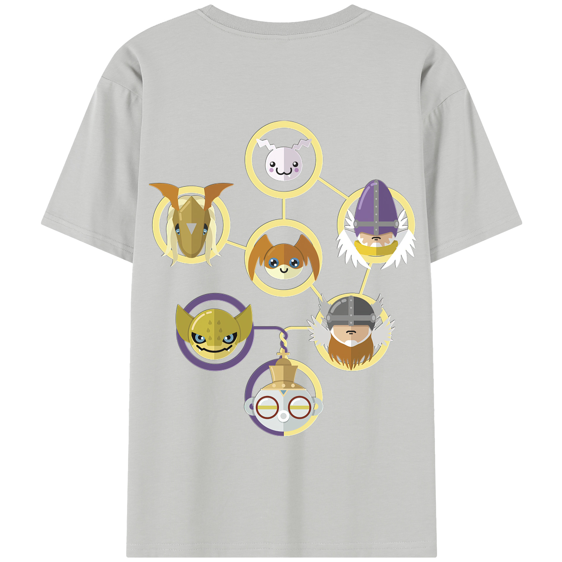 （画像用） Digimon デジタルモンスター/デジモン 綿100％半袖Tシャツ（背面プリント）