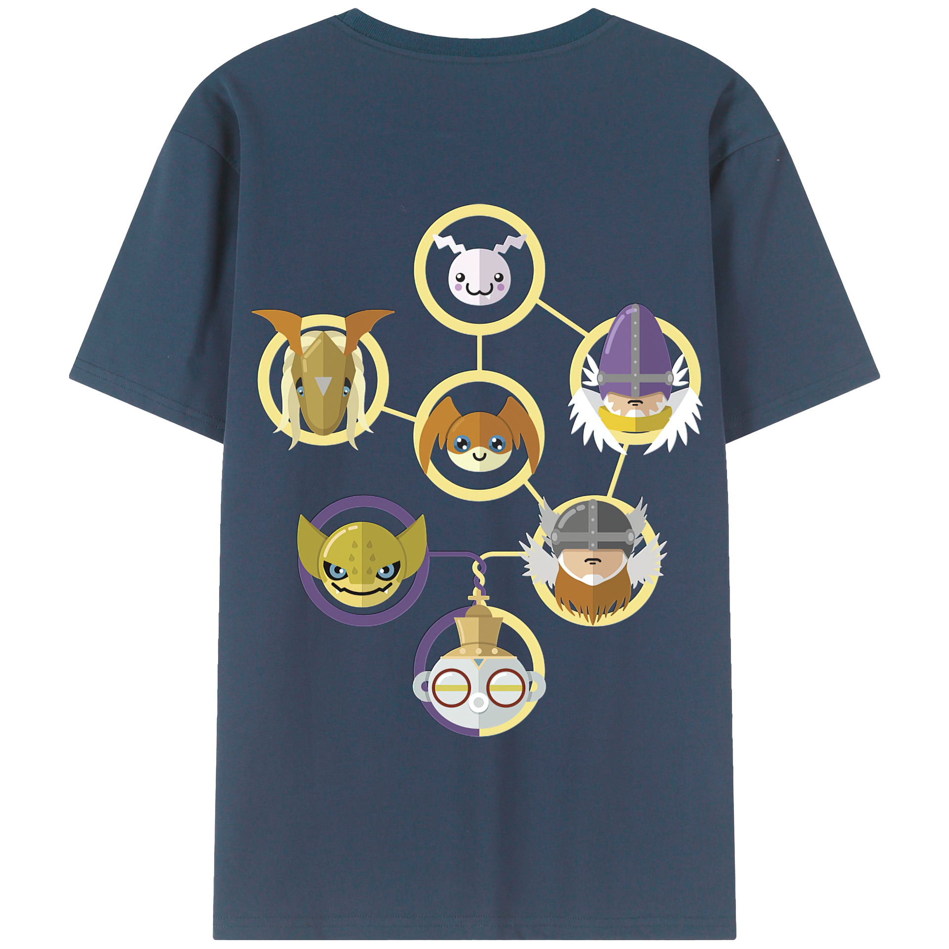 （画像用） Digimon デジタルモンスター/デジモン 綿100％半袖Tシャツ（背面プリント）