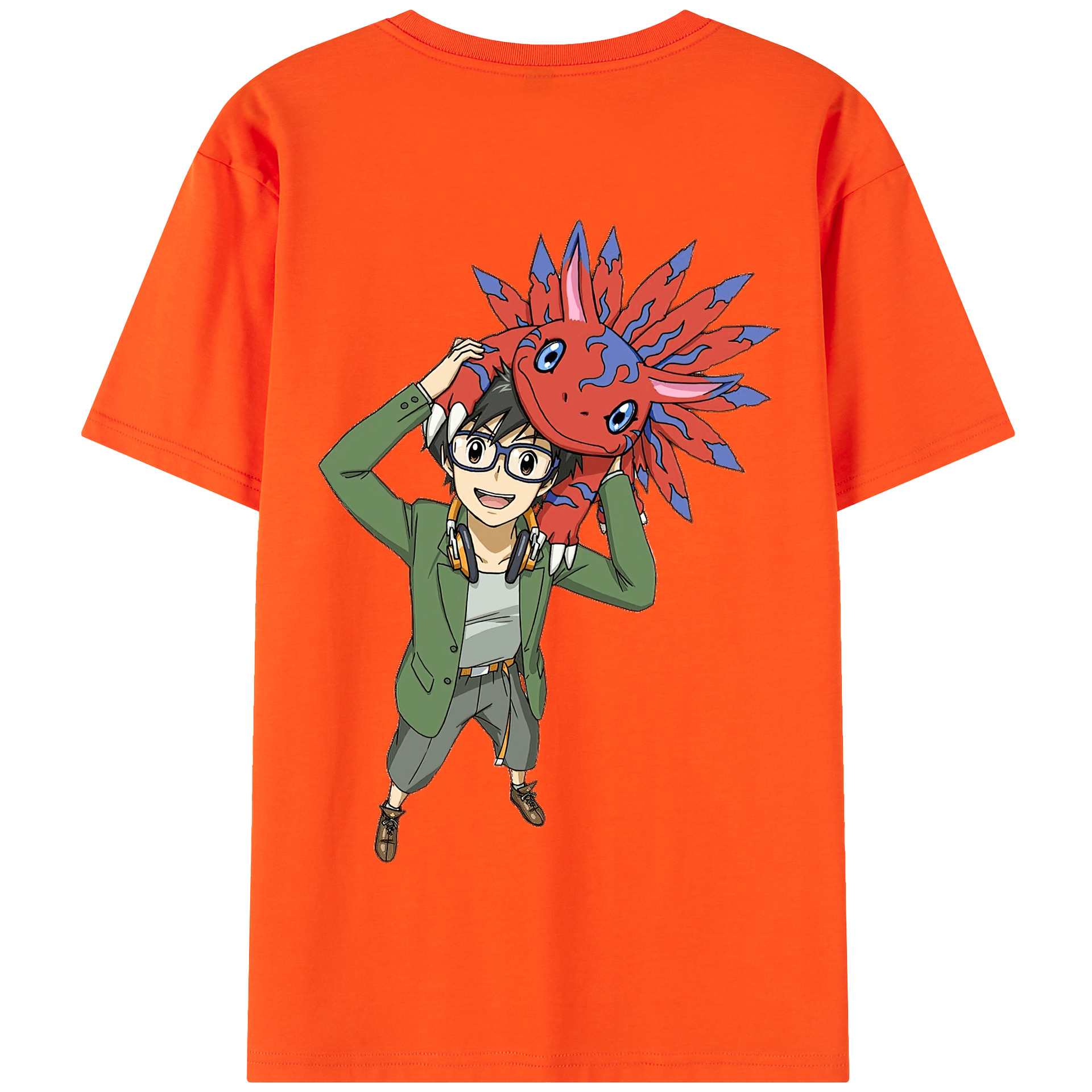 （画像用） Digimon デジタルモンスター/デジモン 綿100％半袖Tシャツ（背面プリント）