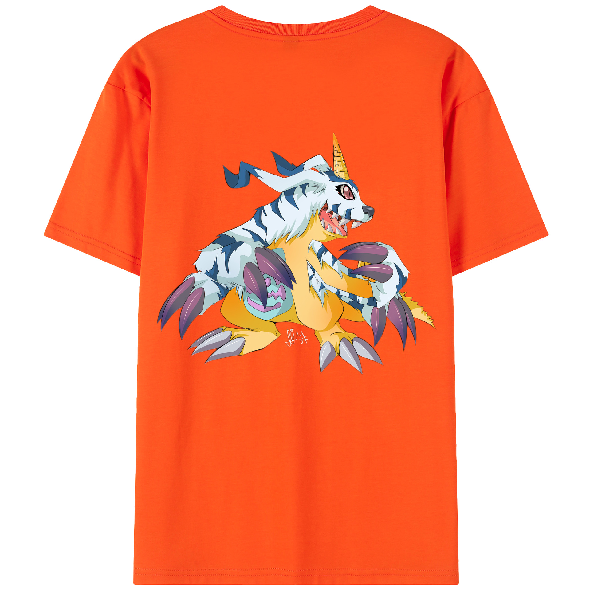 （画像用） Digimon デジタルモンスター/デジモン 綿100％半袖Tシャツ（背面プリント）