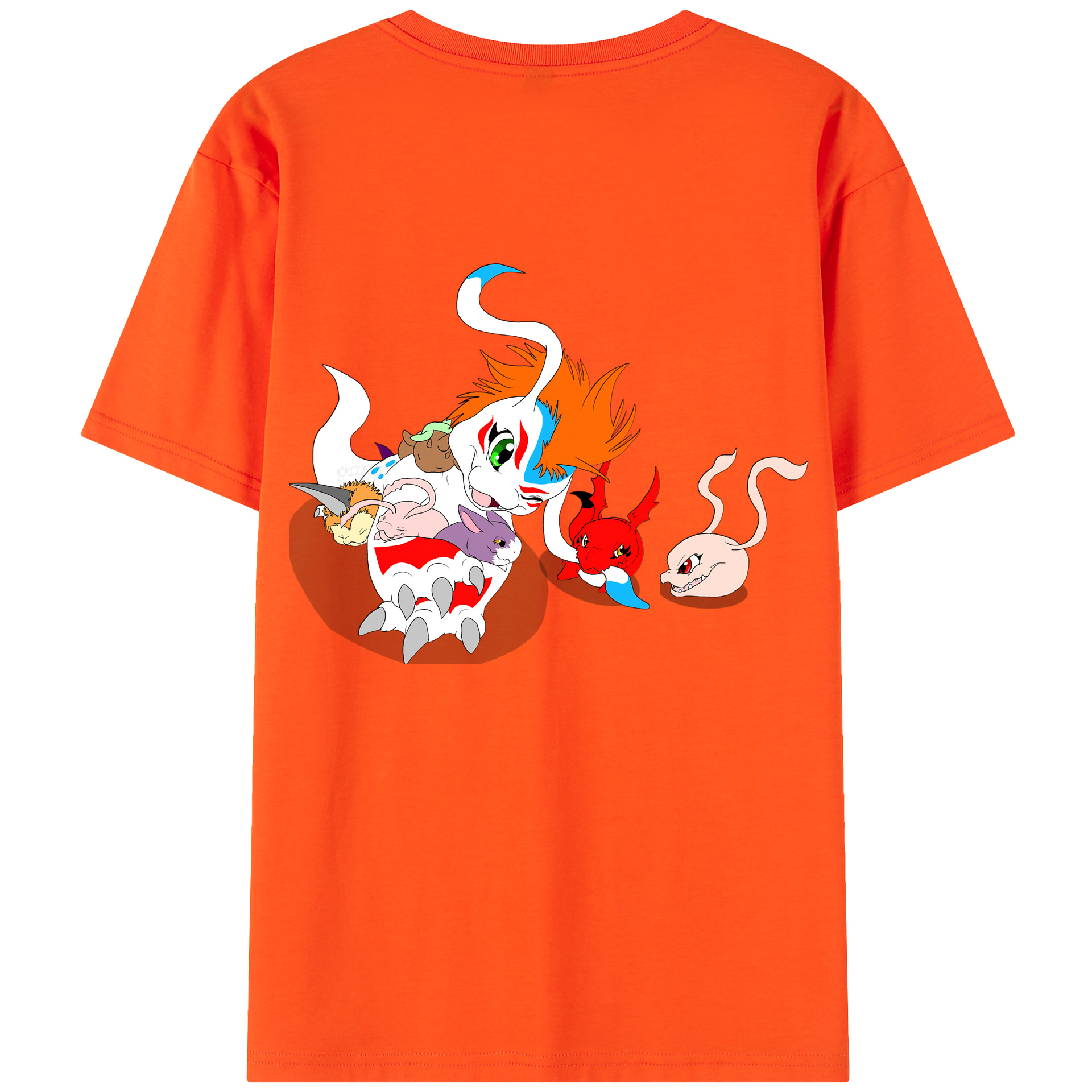 （画像用） Digimon デジタルモンスター/デジモン 綿100％半袖Tシャツ（背面プリント）