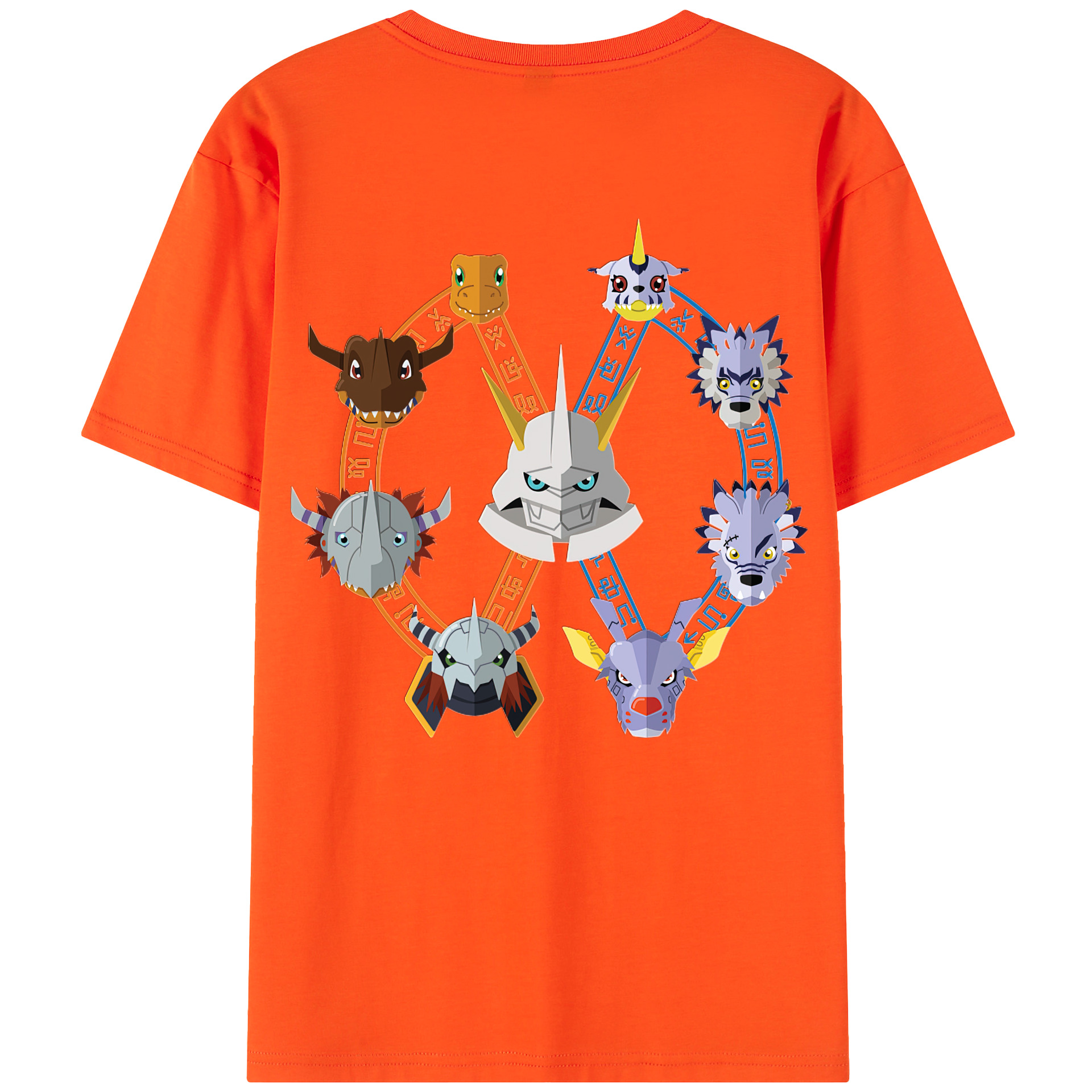 （画像用） Digimon デジタルモンスター/デジモン 綿100％半袖Tシャツ（背面プリント）