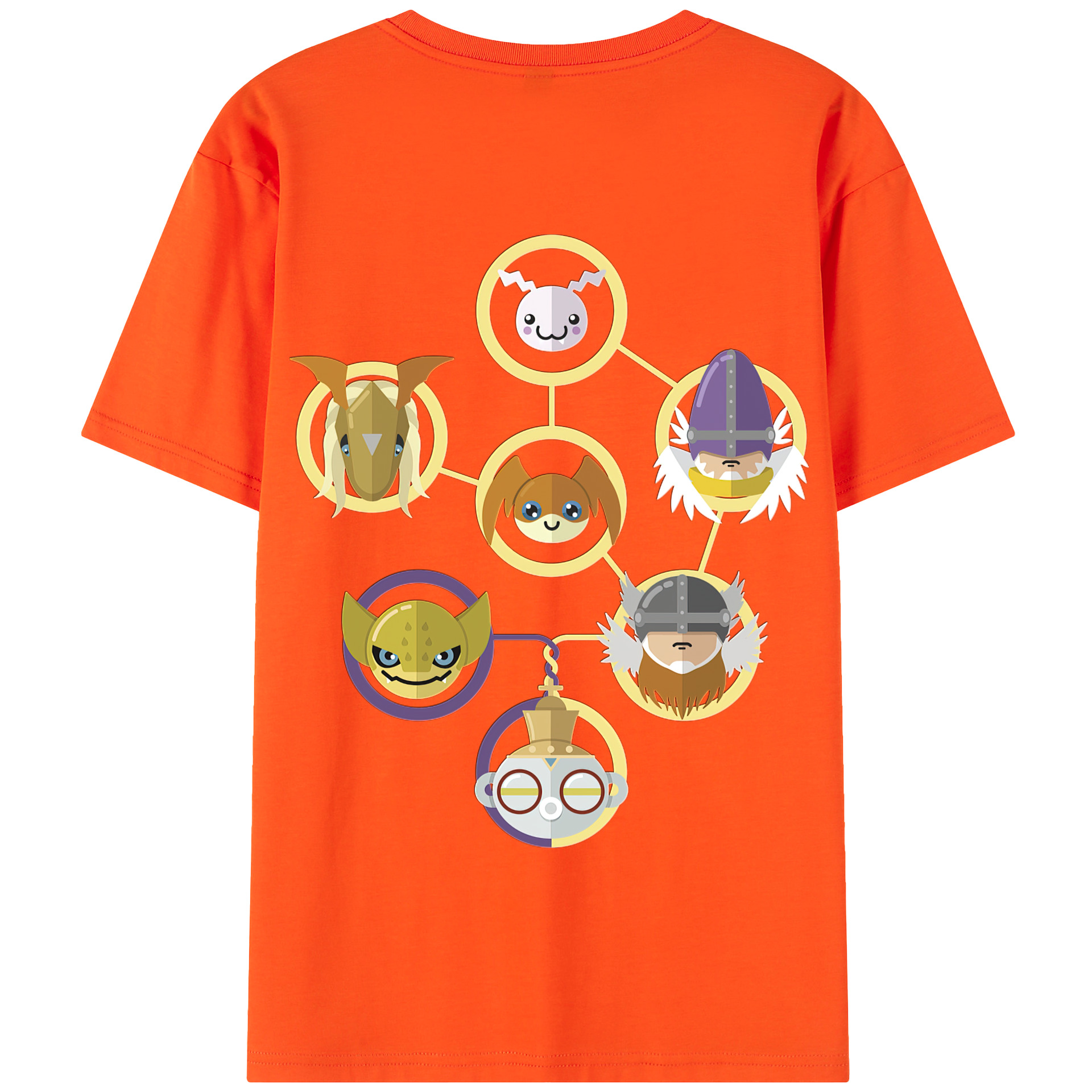 （画像用） Digimon デジタルモンスター/デジモン 綿100％半袖Tシャツ（背面プリント）