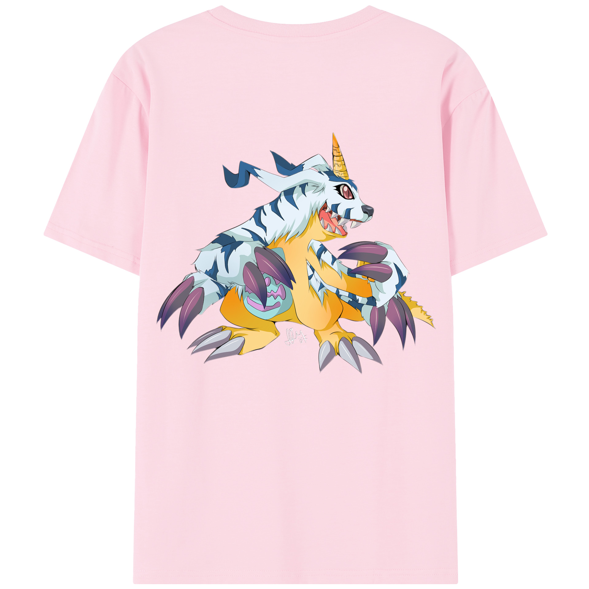 （画像用） Digimon デジタルモンスター/デジモン 綿100％半袖Tシャツ（背面プリント）