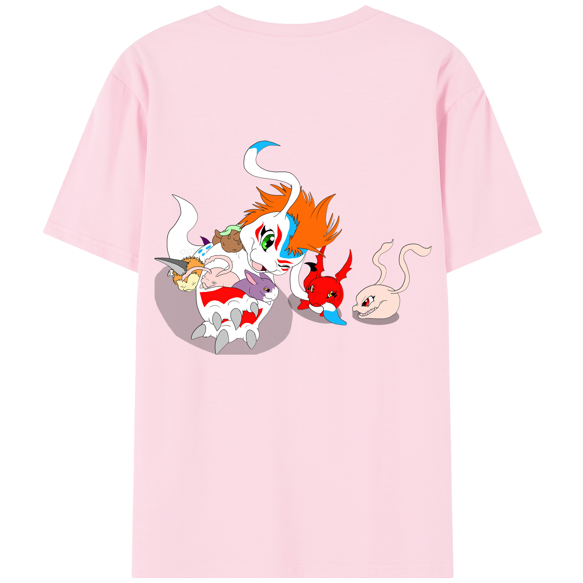 （画像用） Digimon デジタルモンスター/デジモン 綿100％半袖Tシャツ（背面プリント）