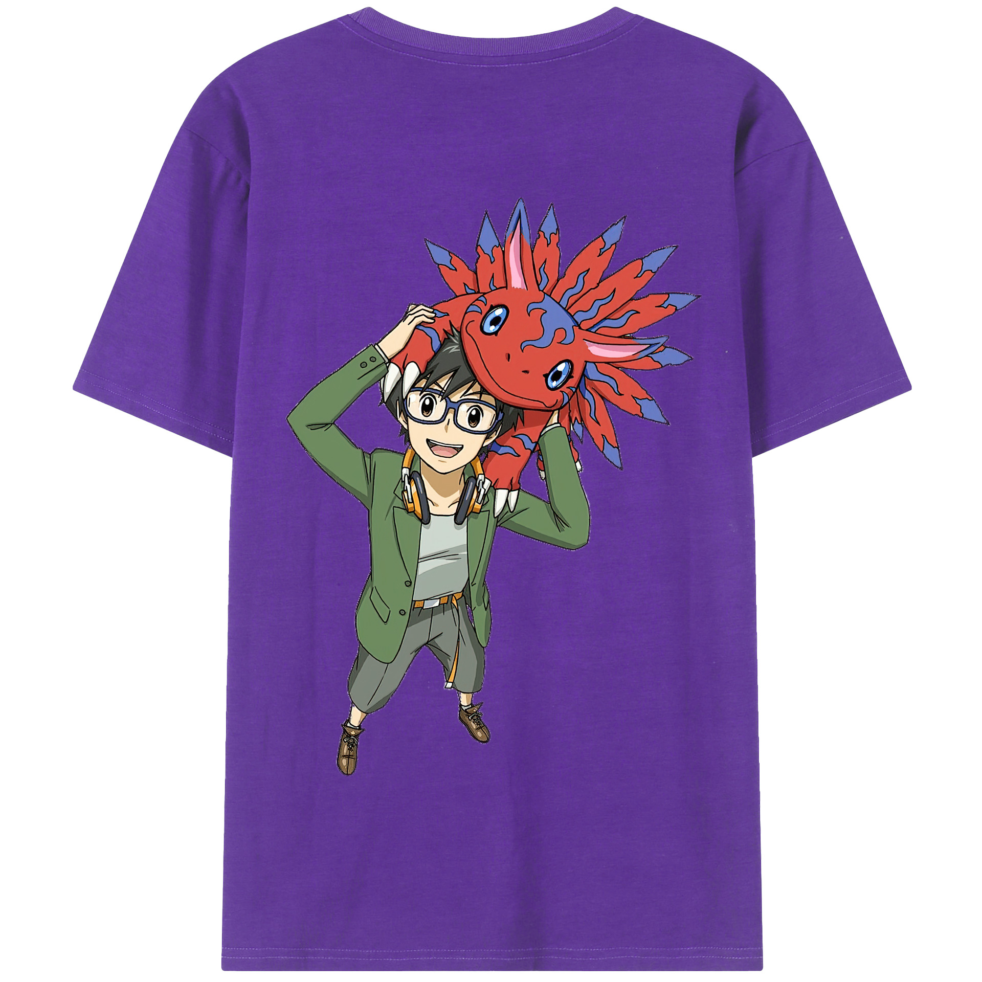 （画像用） Digimon デジタルモンスター/デジモン 綿100％半袖Tシャツ（背面プリント）