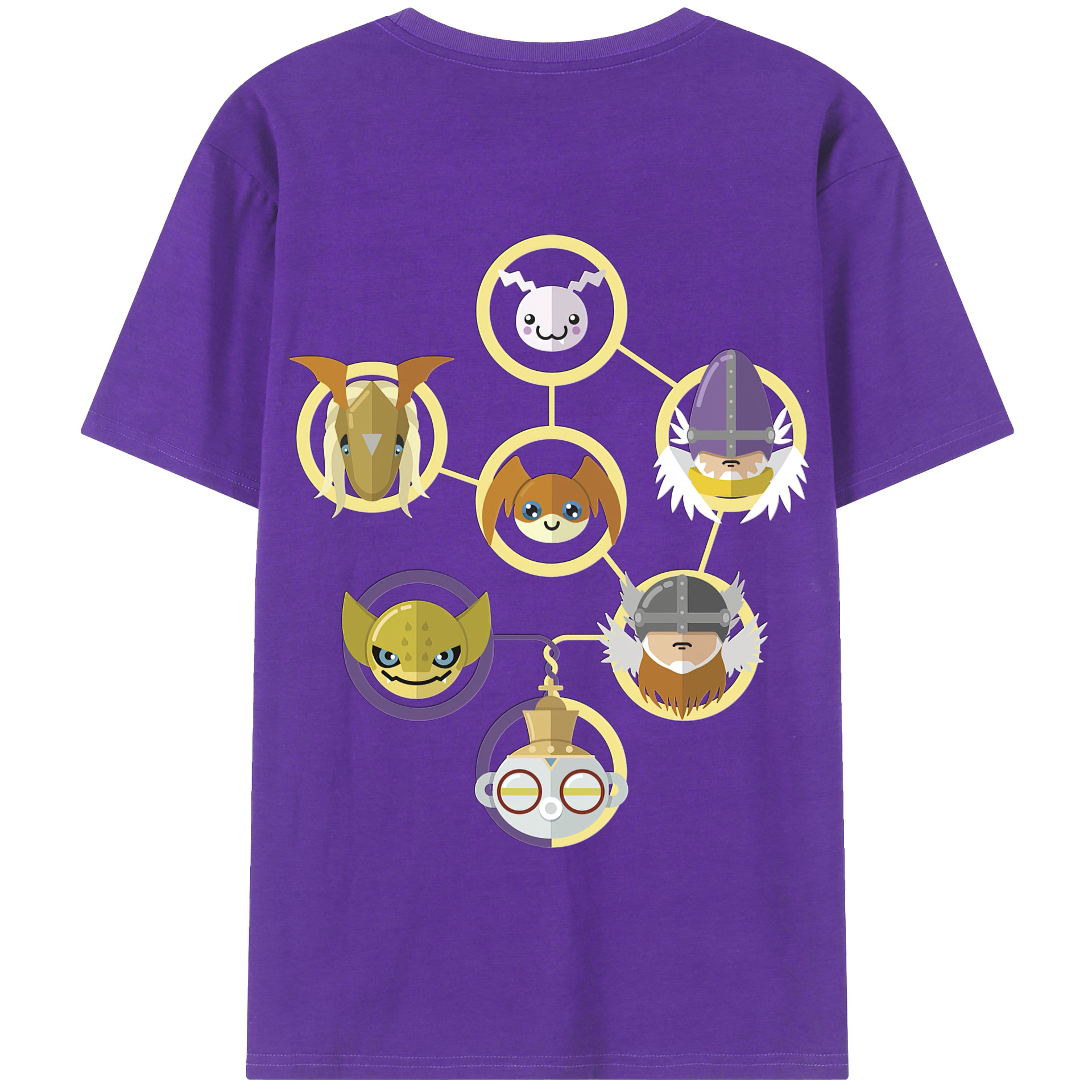 （画像用） Digimon デジタルモンスター/デジモン 綿100％半袖Tシャツ（背面プリント）