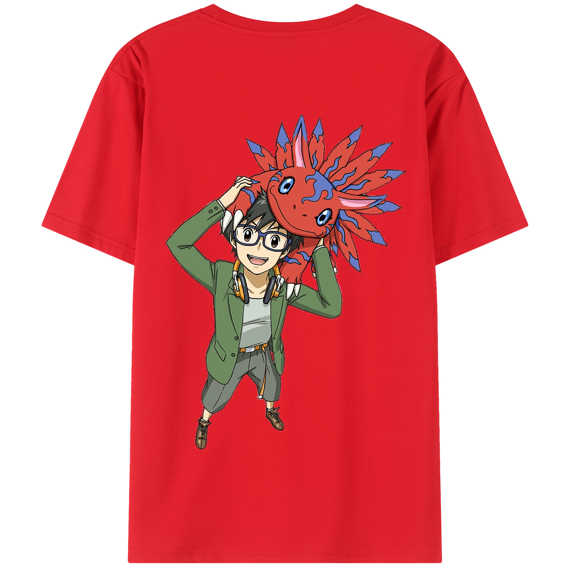 （画像用） Digimon デジタルモンスター/デジモン 綿100％半袖Tシャツ（背面プリント）