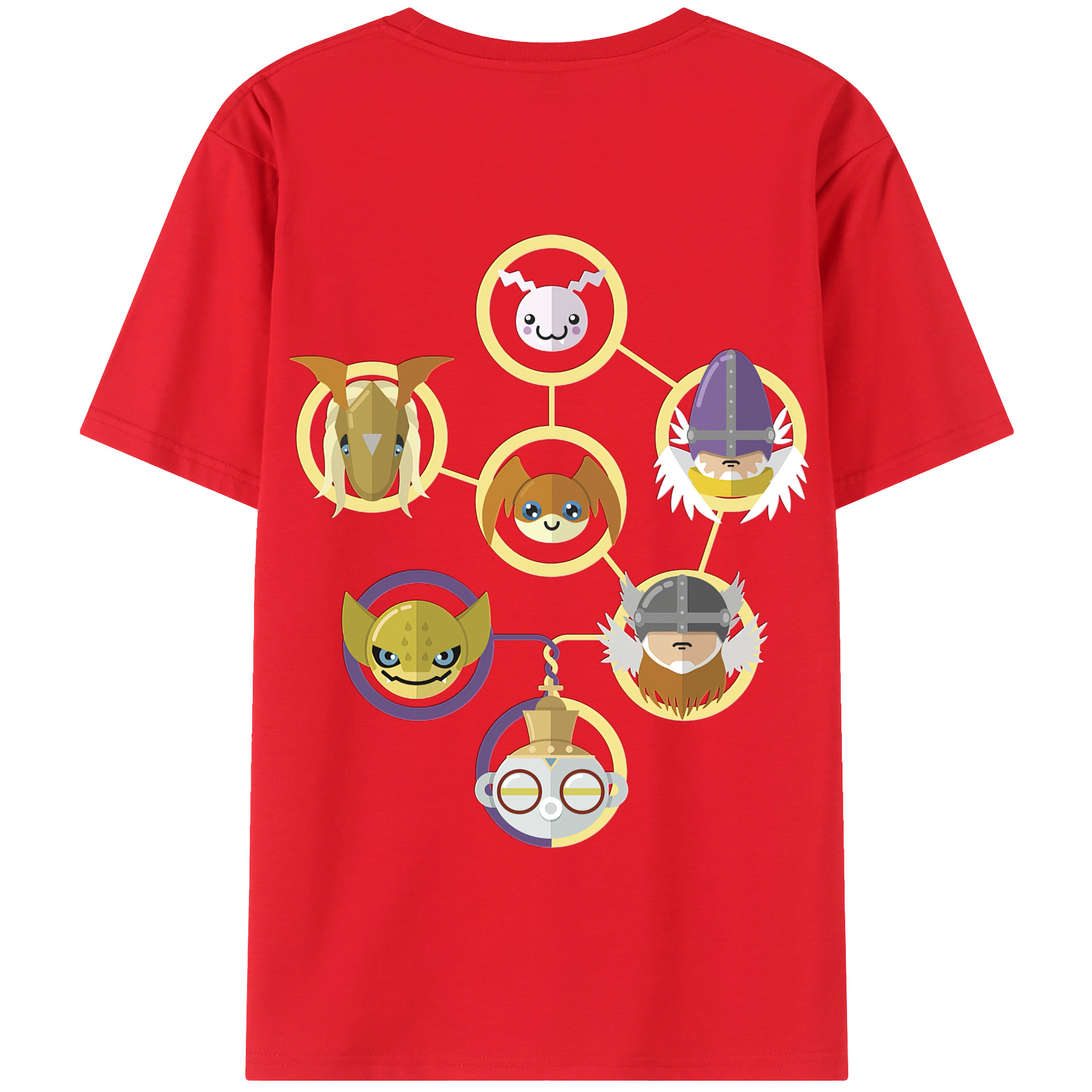（画像用） Digimon デジタルモンスター/デジモン 綿100％半袖Tシャツ（背面プリント）