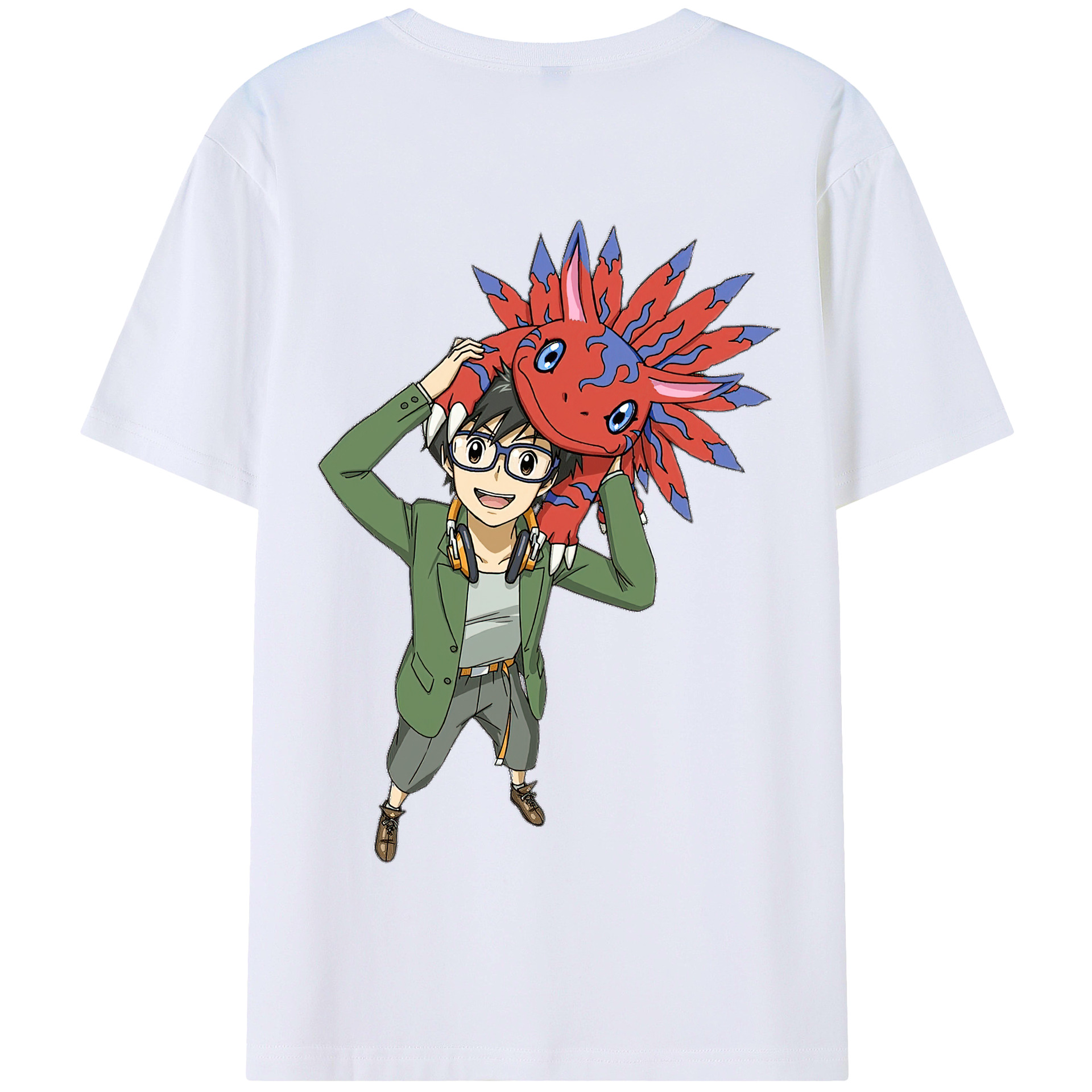 （画像用） Digimon デジタルモンスター/デジモン 綿100％半袖Tシャツ（背面プリント）