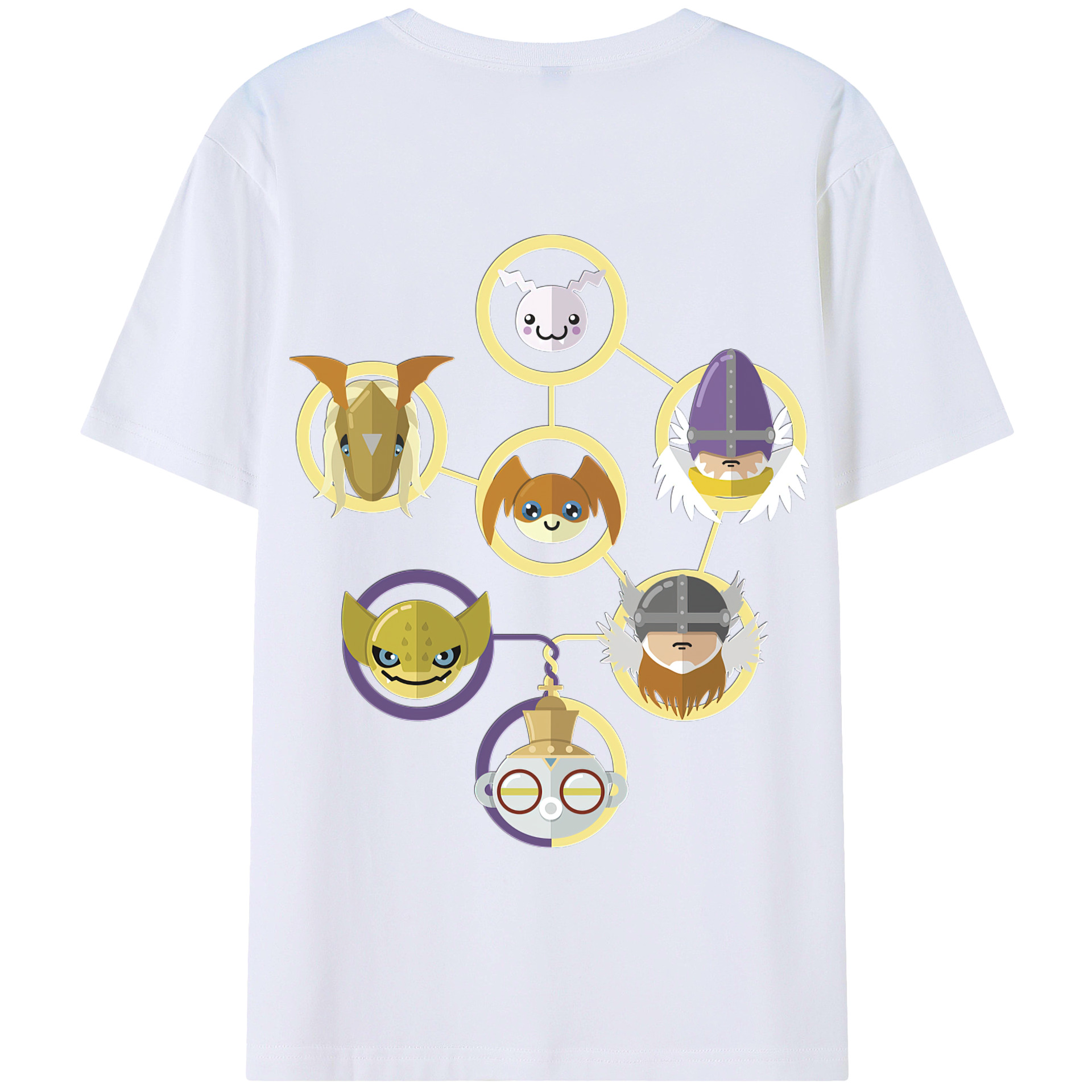 （画像用） Digimon デジタルモンスター/デジモン 綿100％半袖Tシャツ（背面プリント）